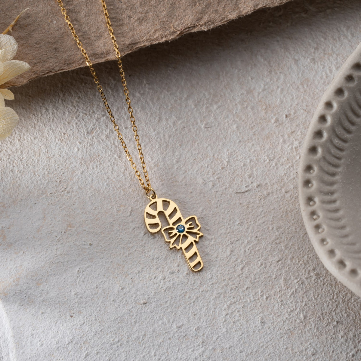 Candy Cane Necklace | Festive Birthstone Gift