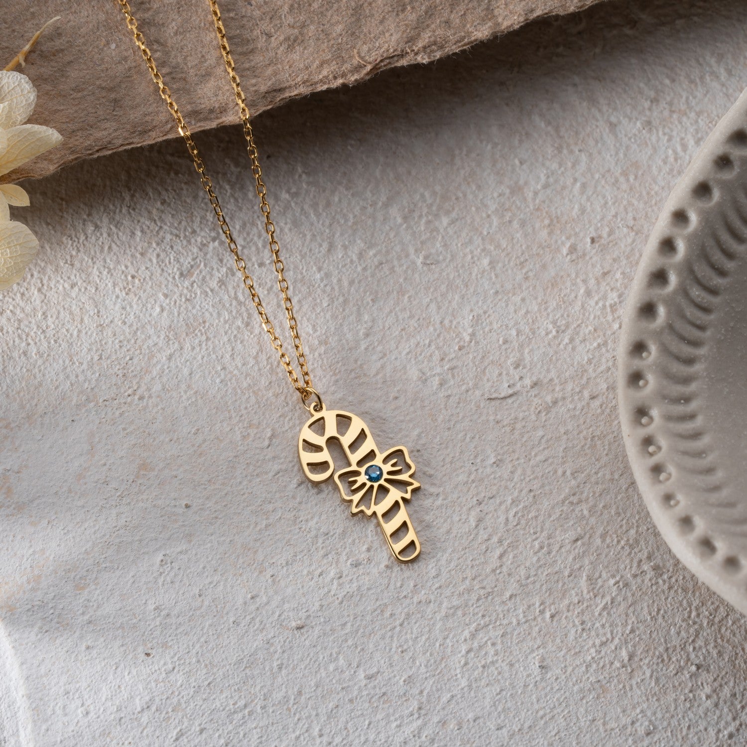 Candy Cane Necklace | Festive Birthstone Gift