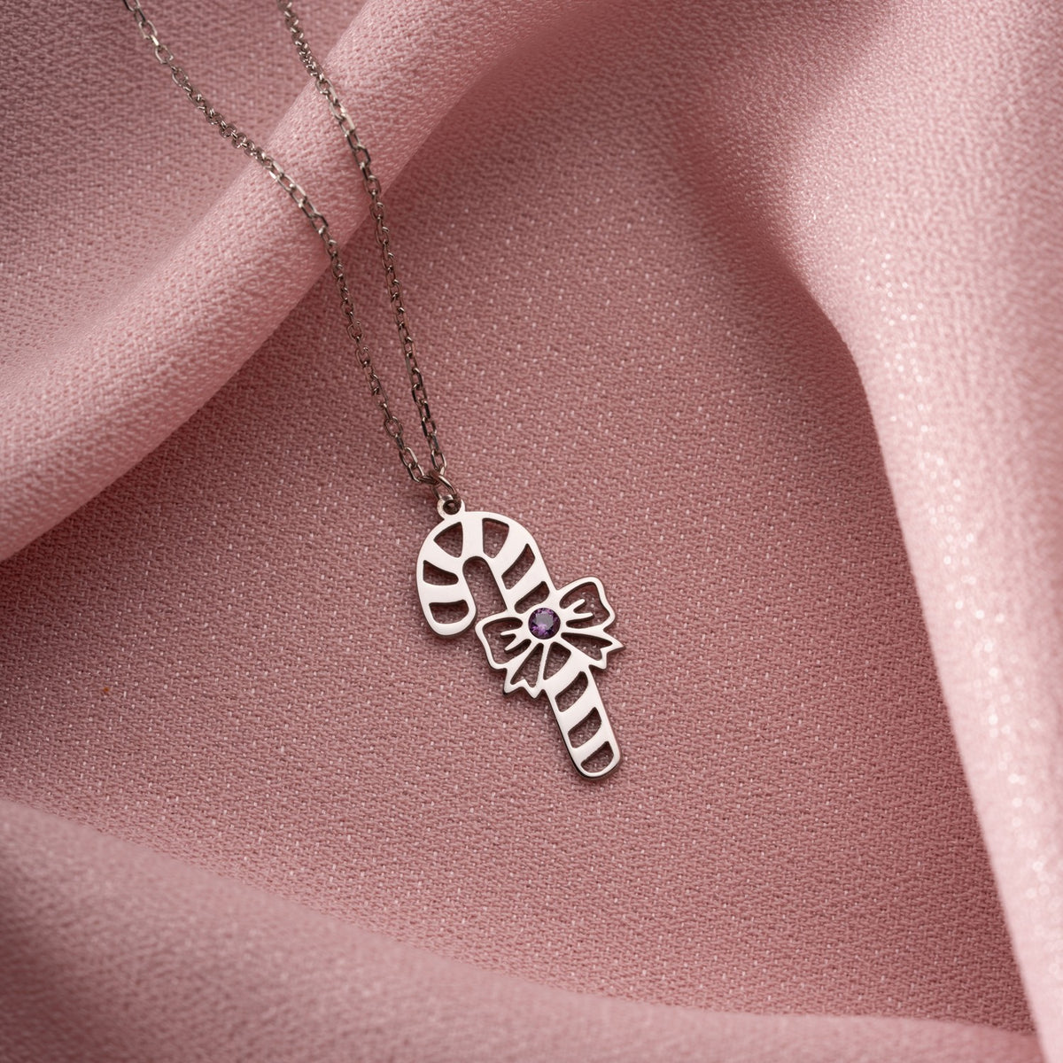 Candy Cane Necklace | Festive Birthstone Gift