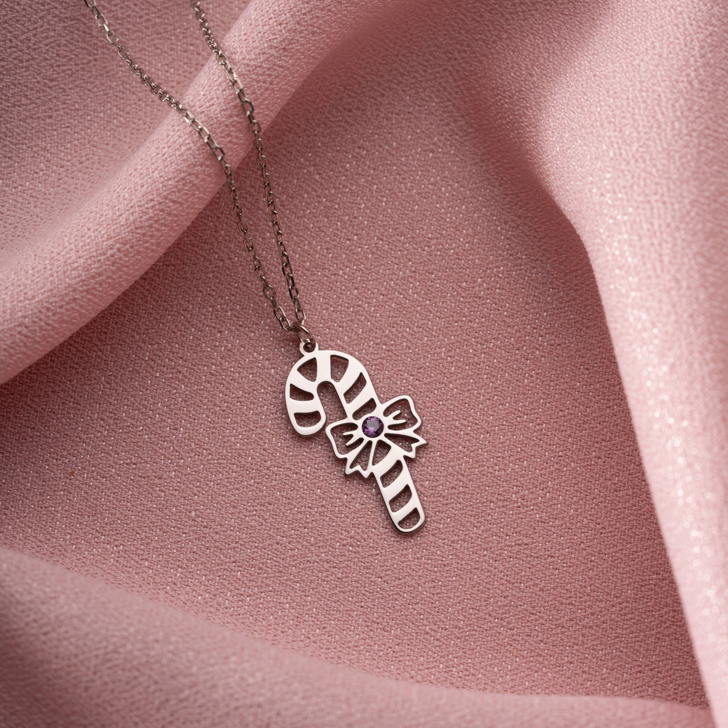 Candy Cane Necklace | Festive Birthstone Gift