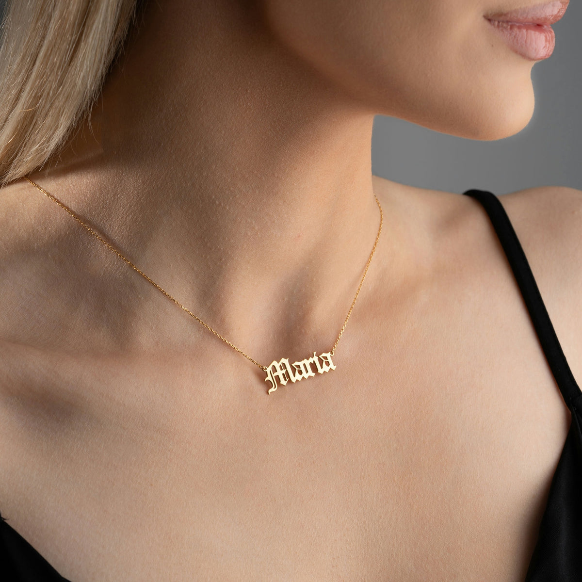 Old English Name Necklace