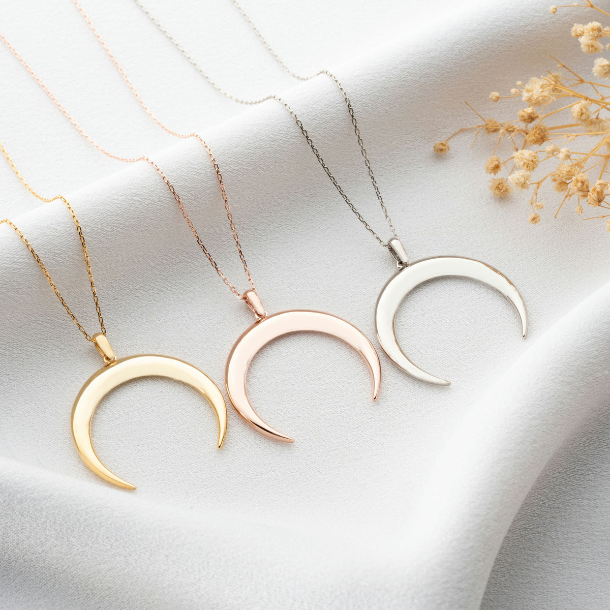 Crescent Moon Ring Holder Necklace