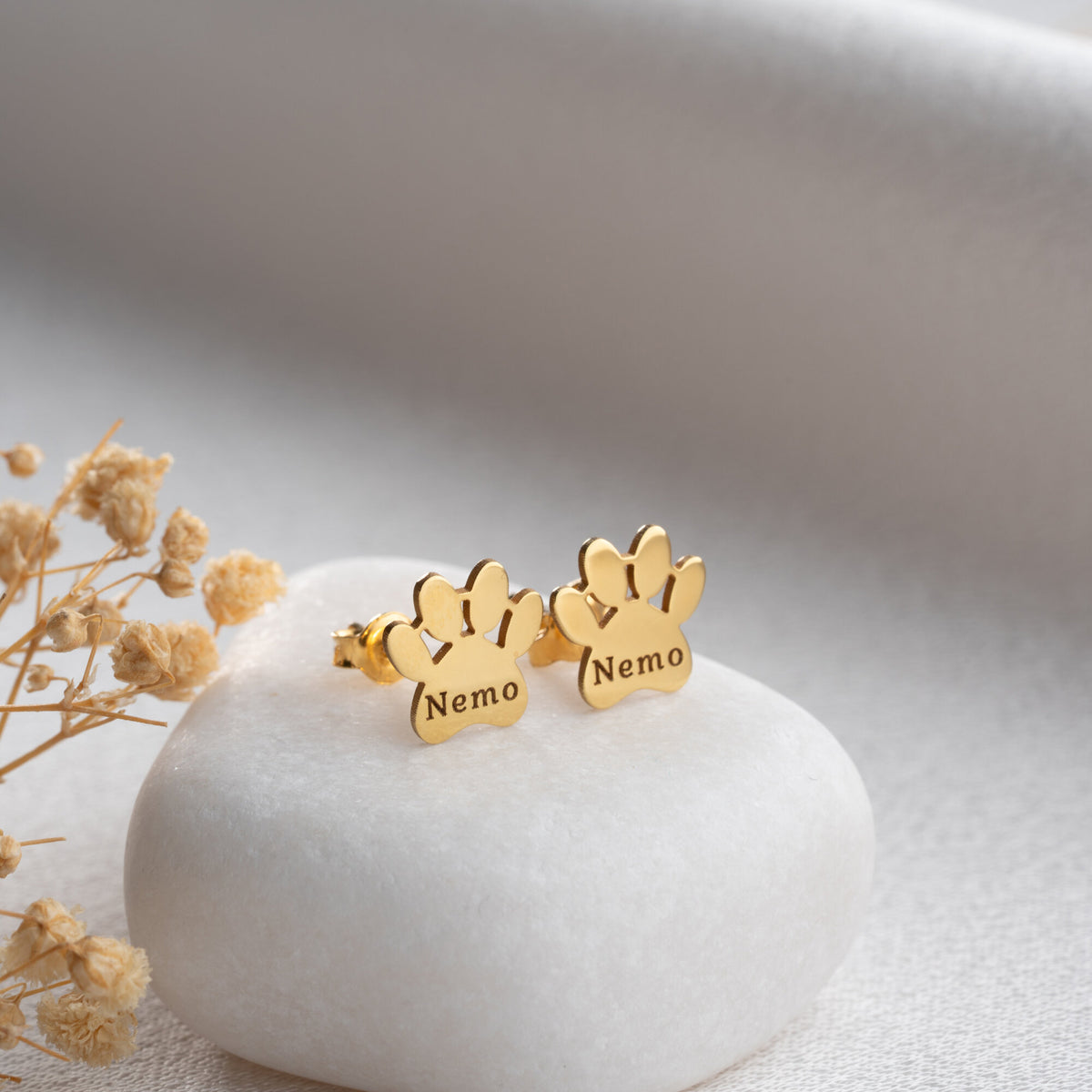 Paw Print Stud Earrings