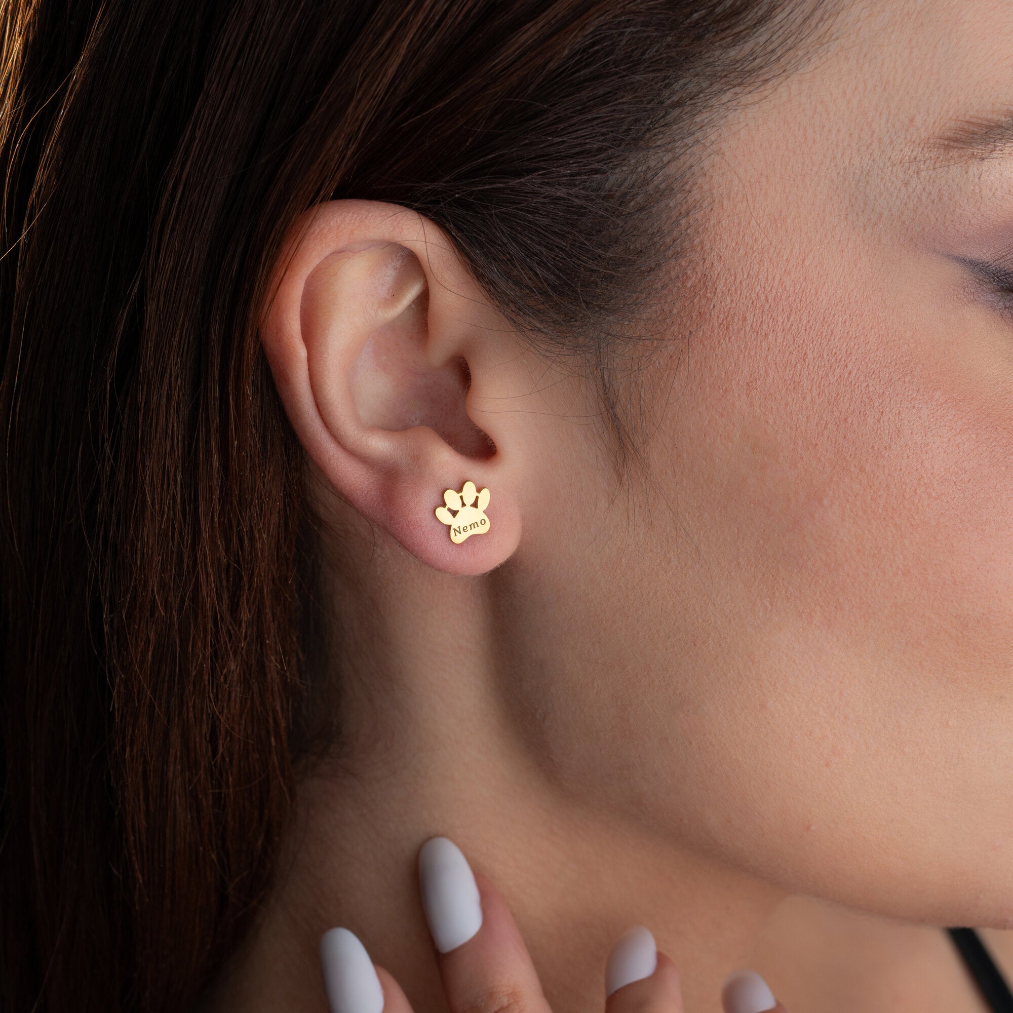 Paw Print Stud Earrings