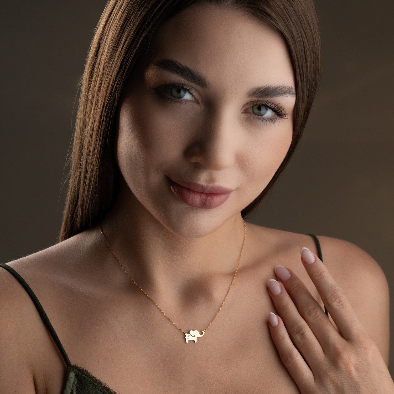 Personalised Elephant Initial Necklace