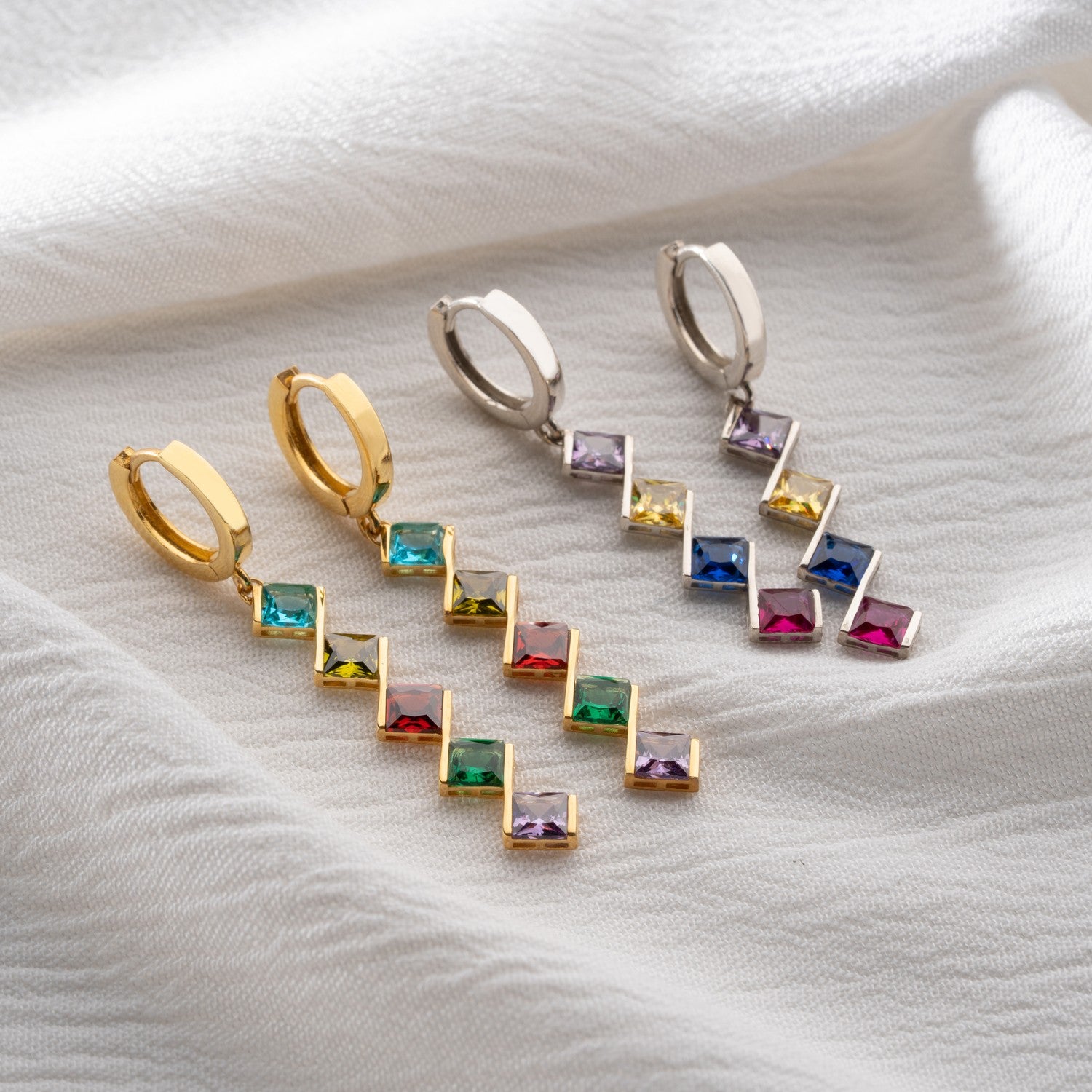 Family Birthstone Drop Earrings