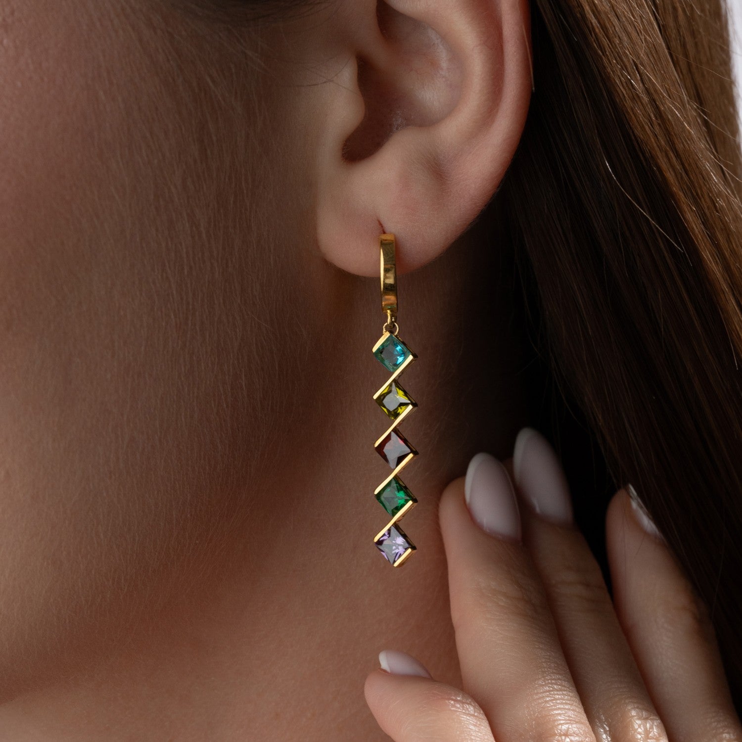 Family Birthstone Drop Earrings