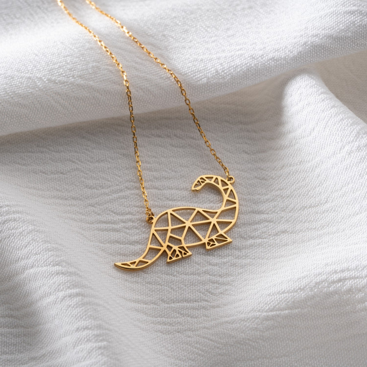 Geometric Dinosaur Necklace | Gift for T-Rex Lover