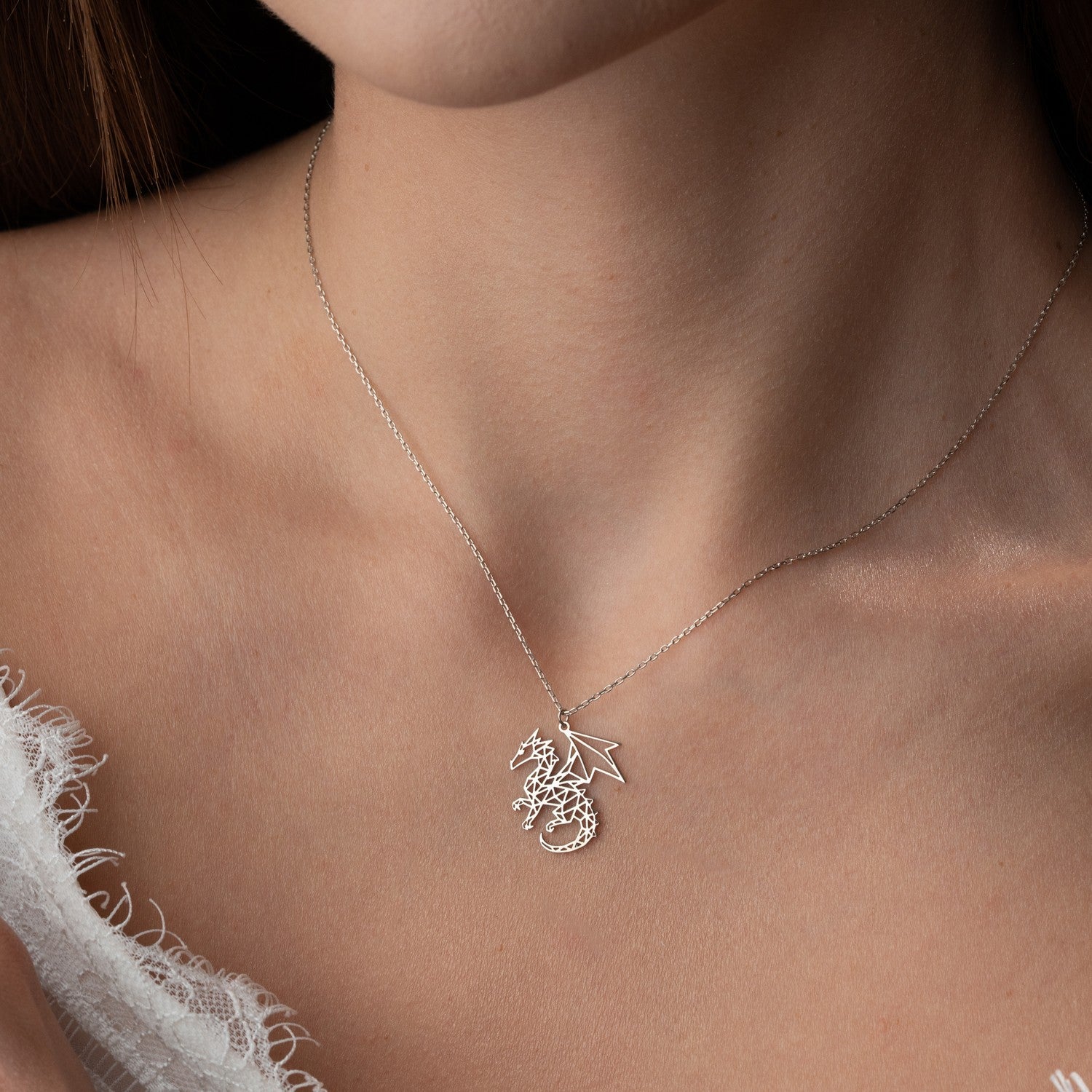 Geometric Dragon Necklace | Symbol of Strength & Power