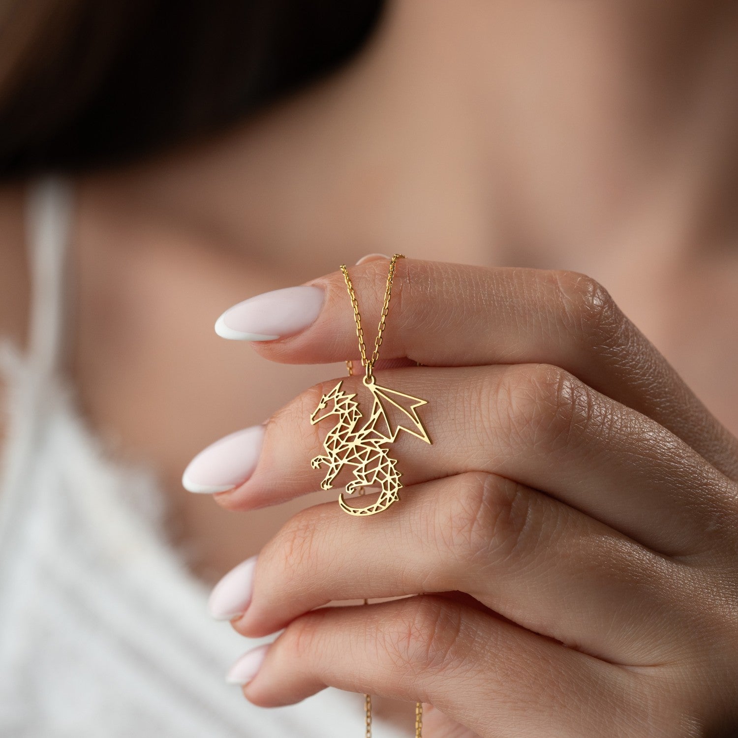 Geometric Dragon Necklace | Symbol of Strength & Power