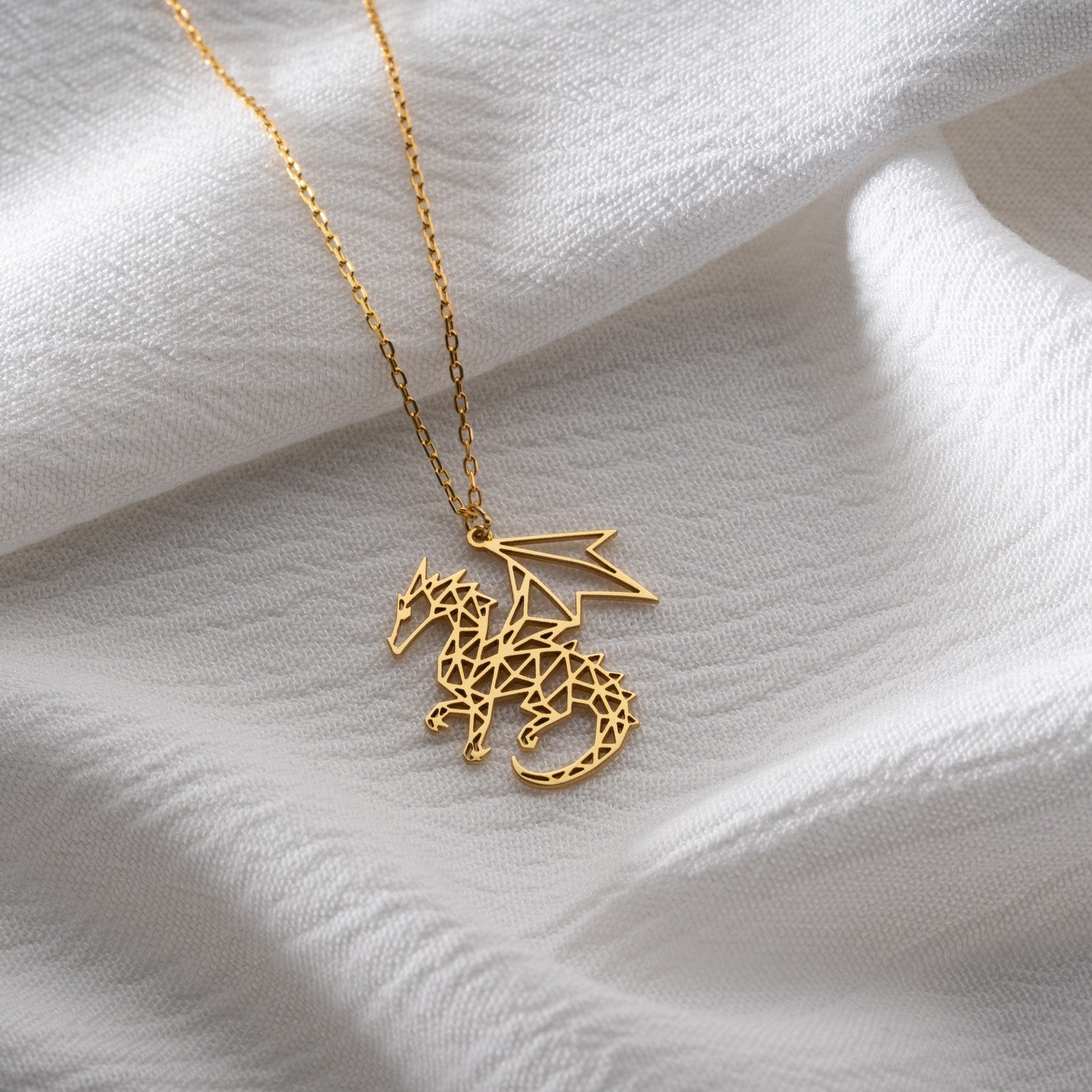Geometric Dragon Necklace | Symbol of Strength & Power