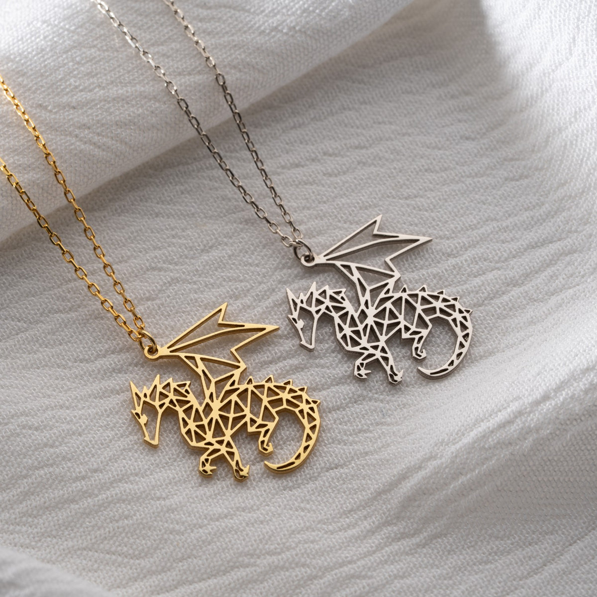 Geometric Dragon Necklace | Symbol of Strength & Power
