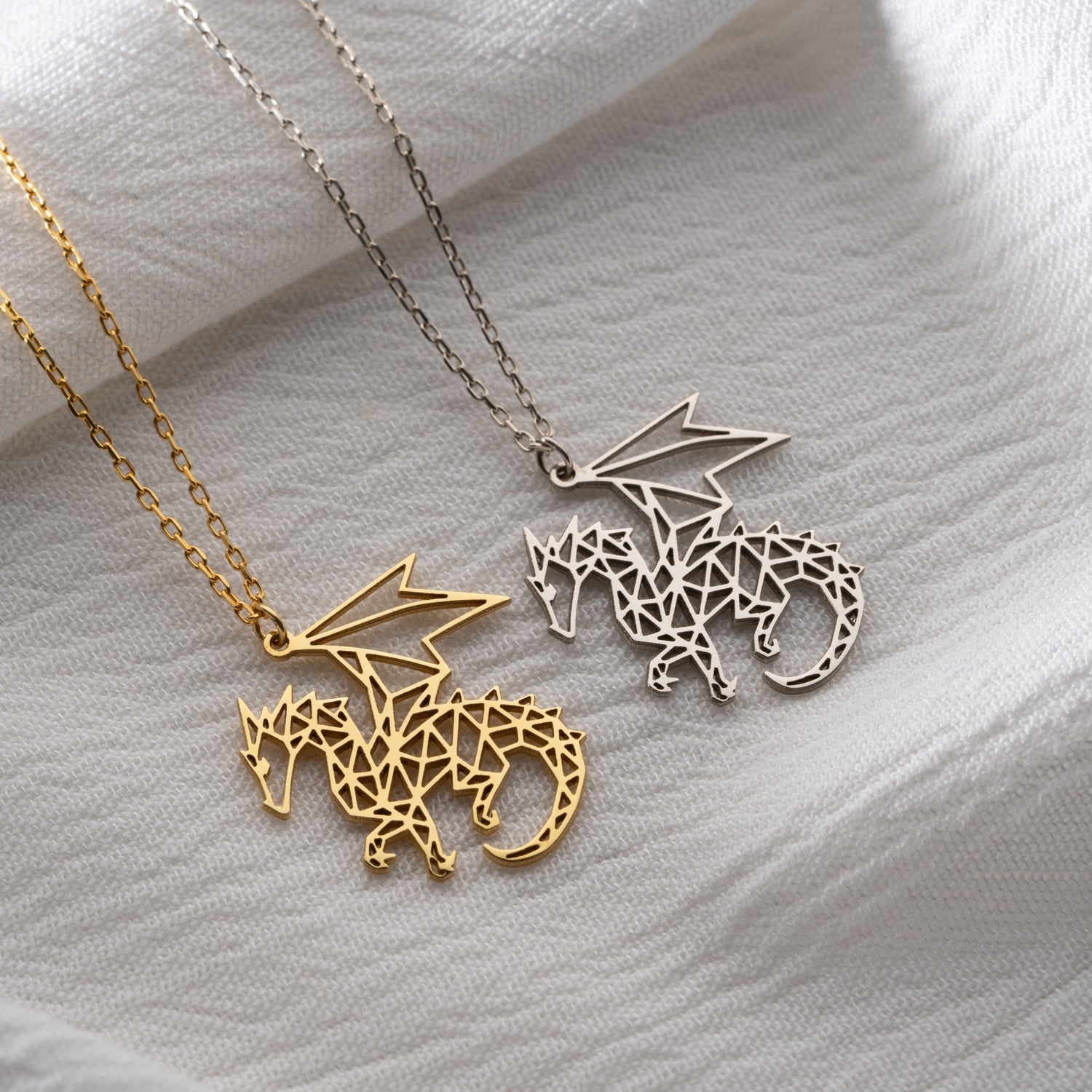 Geometric Dragon Necklace | Symbol of Strength & Power