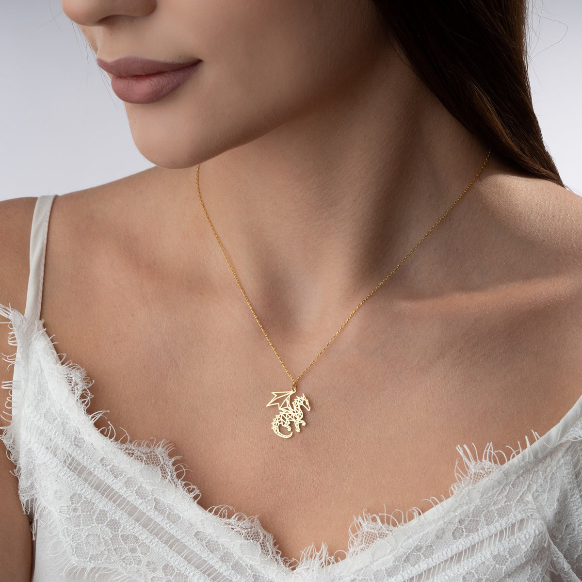 Geometric Dragon Necklace | Symbol of Strength & Power