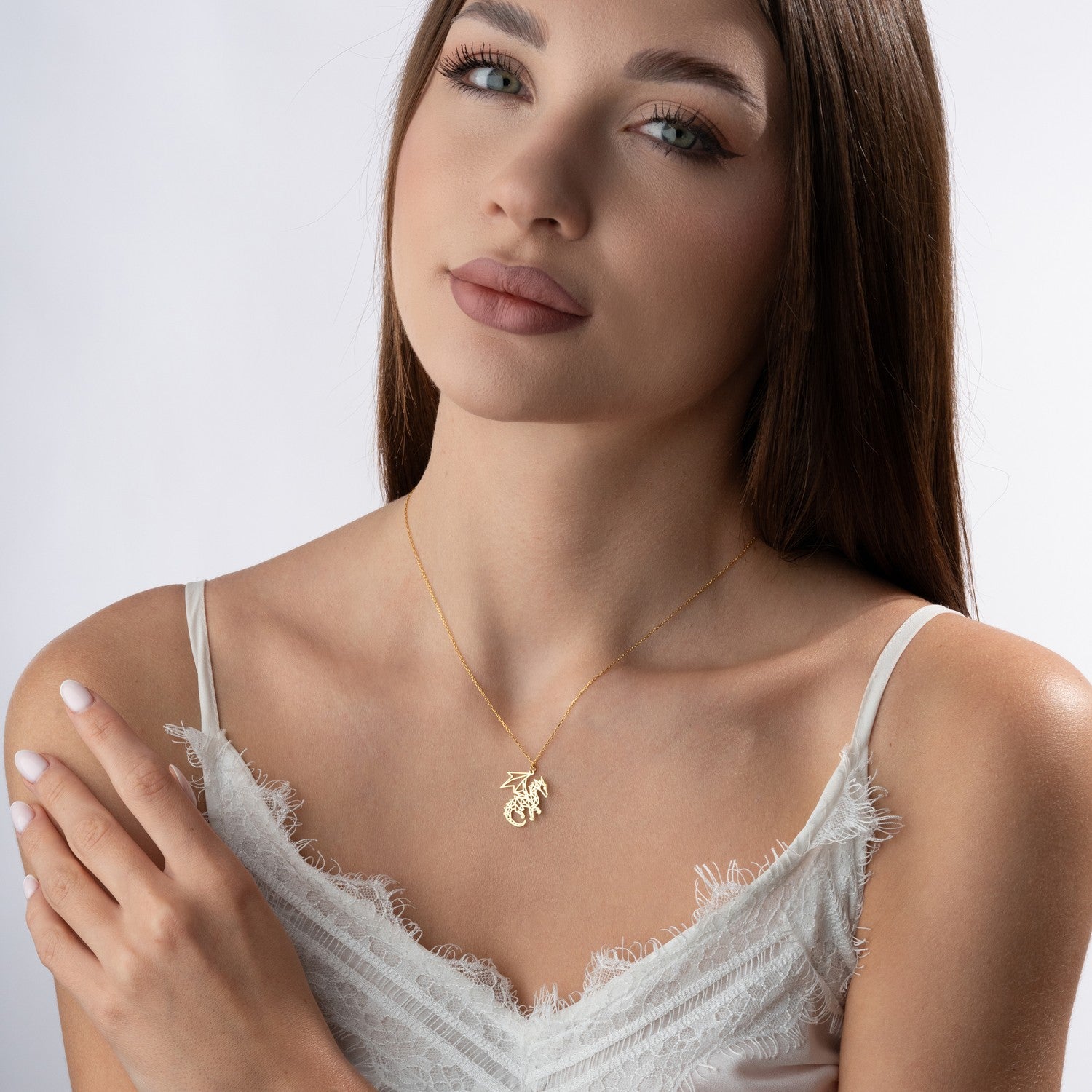 Geometric Dragon Necklace | Symbol of Strength & Power