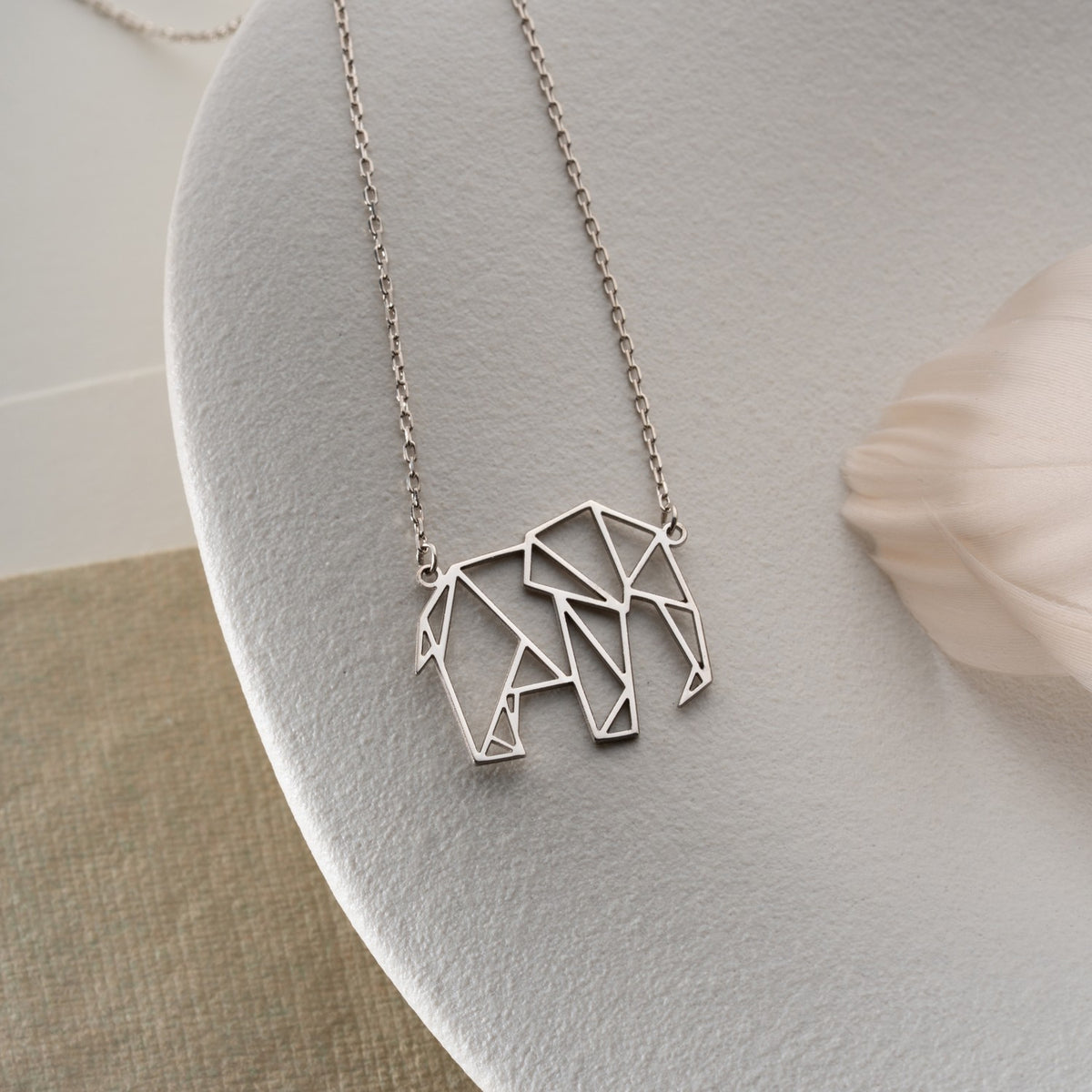 Geometric Elephant Necklace | Gift for Elephant Lover