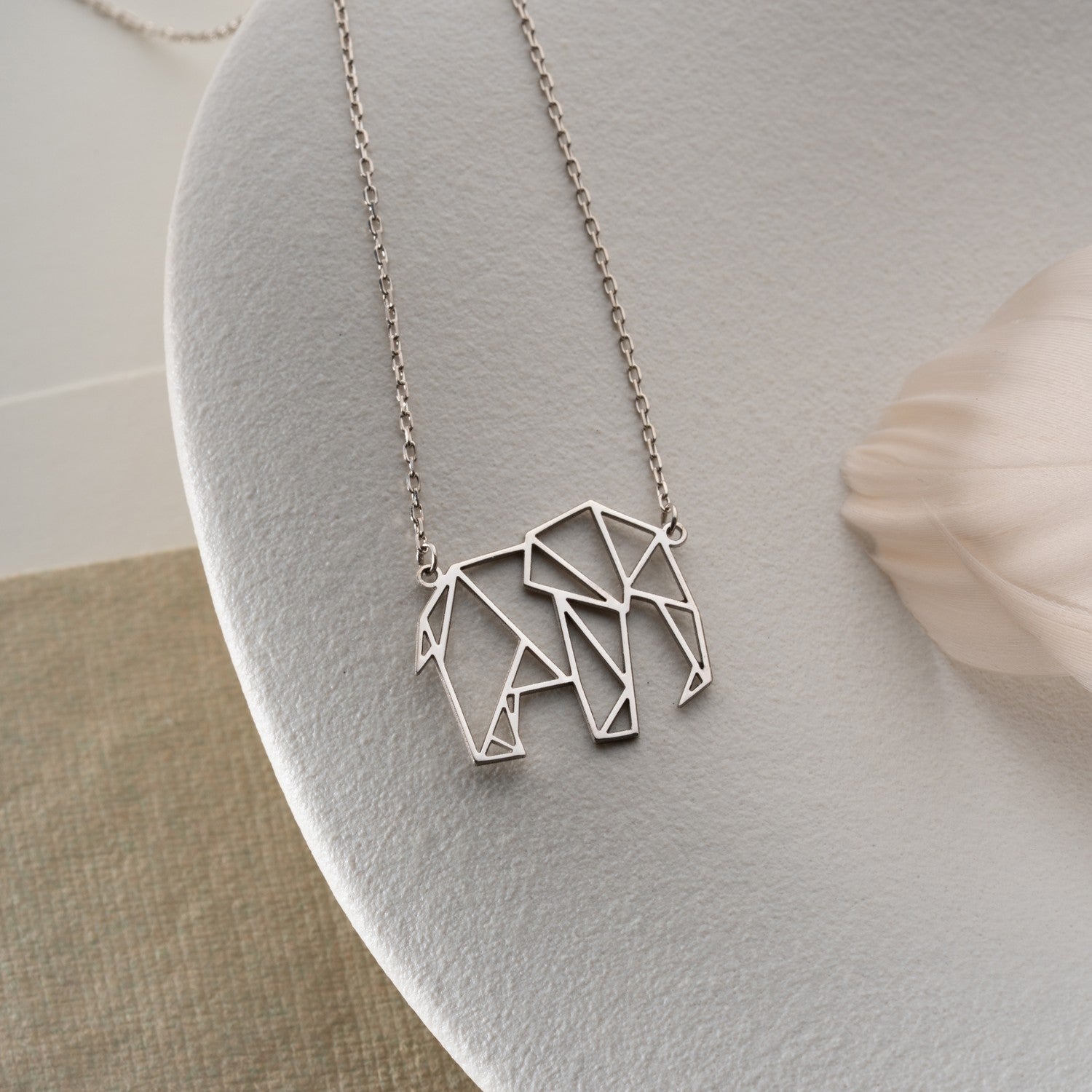 Geometric Elephant Necklace | Gift for Elephant Lover