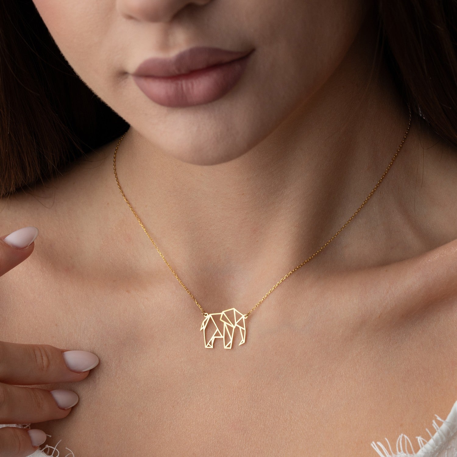 Geometric Elephant Necklace | Gift for Elephant Lover