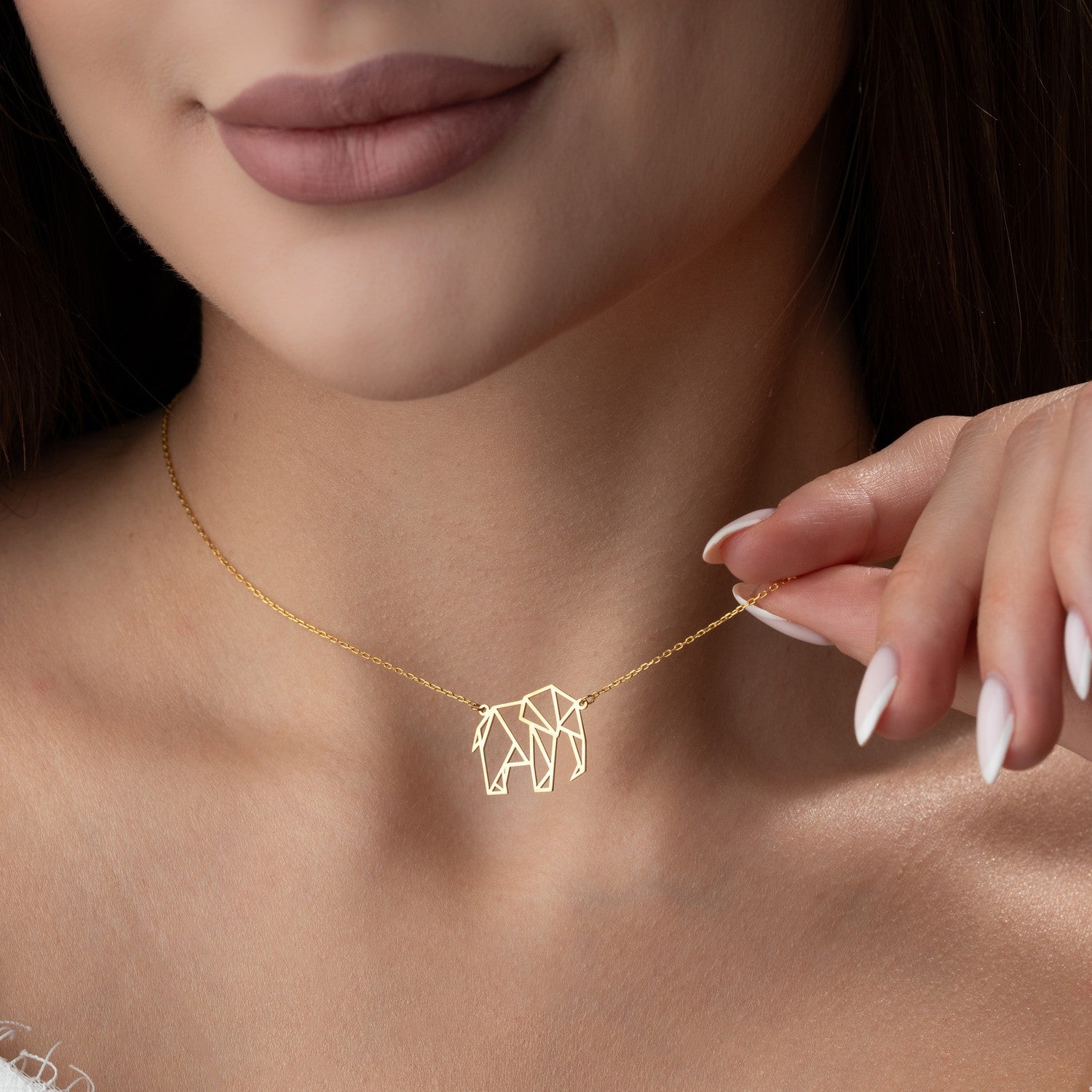 Geometric Elephant Necklace | Gift for Elephant Lover