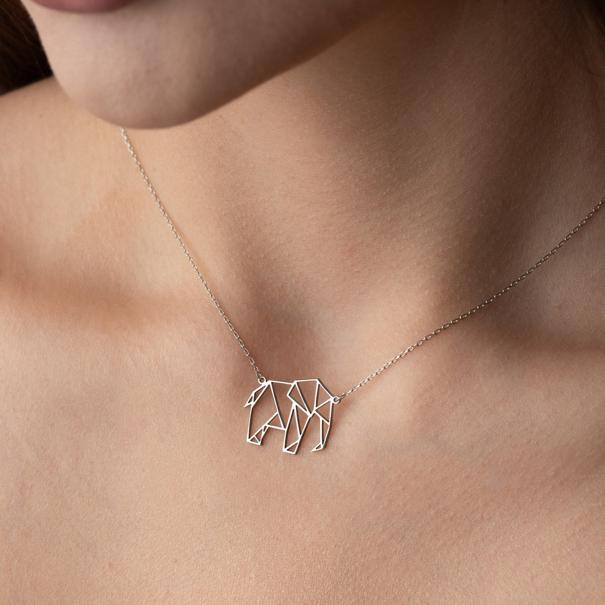 Geometric Elephant Necklace | Gift for Elephant Lover