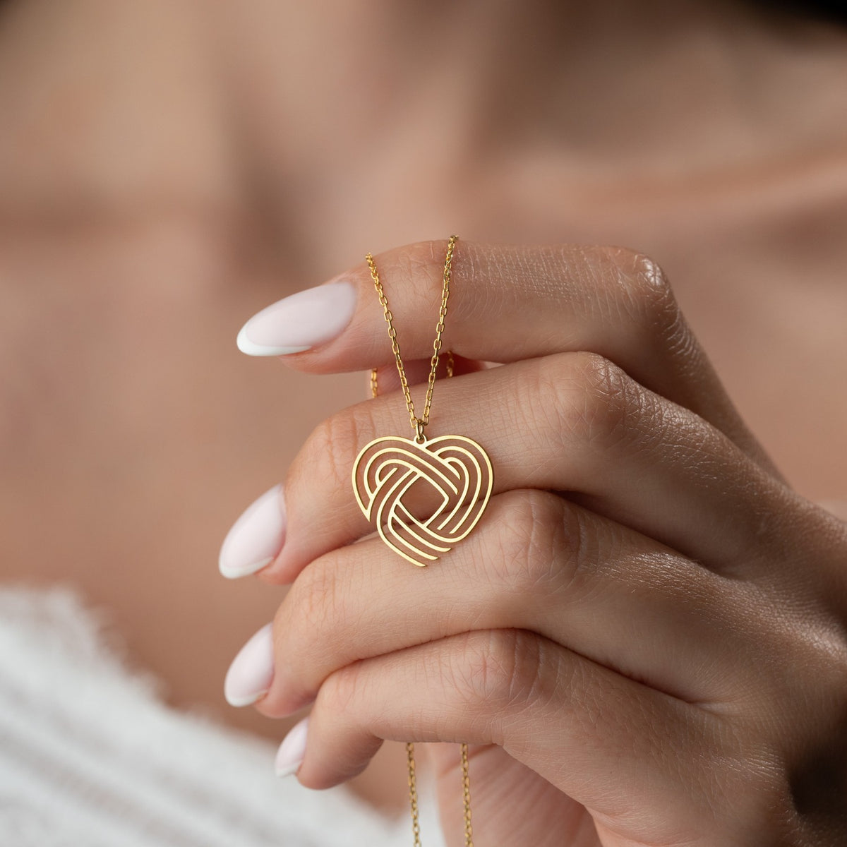 Geometric Interlocking Heart Necklace | Symbol of Eternal Love