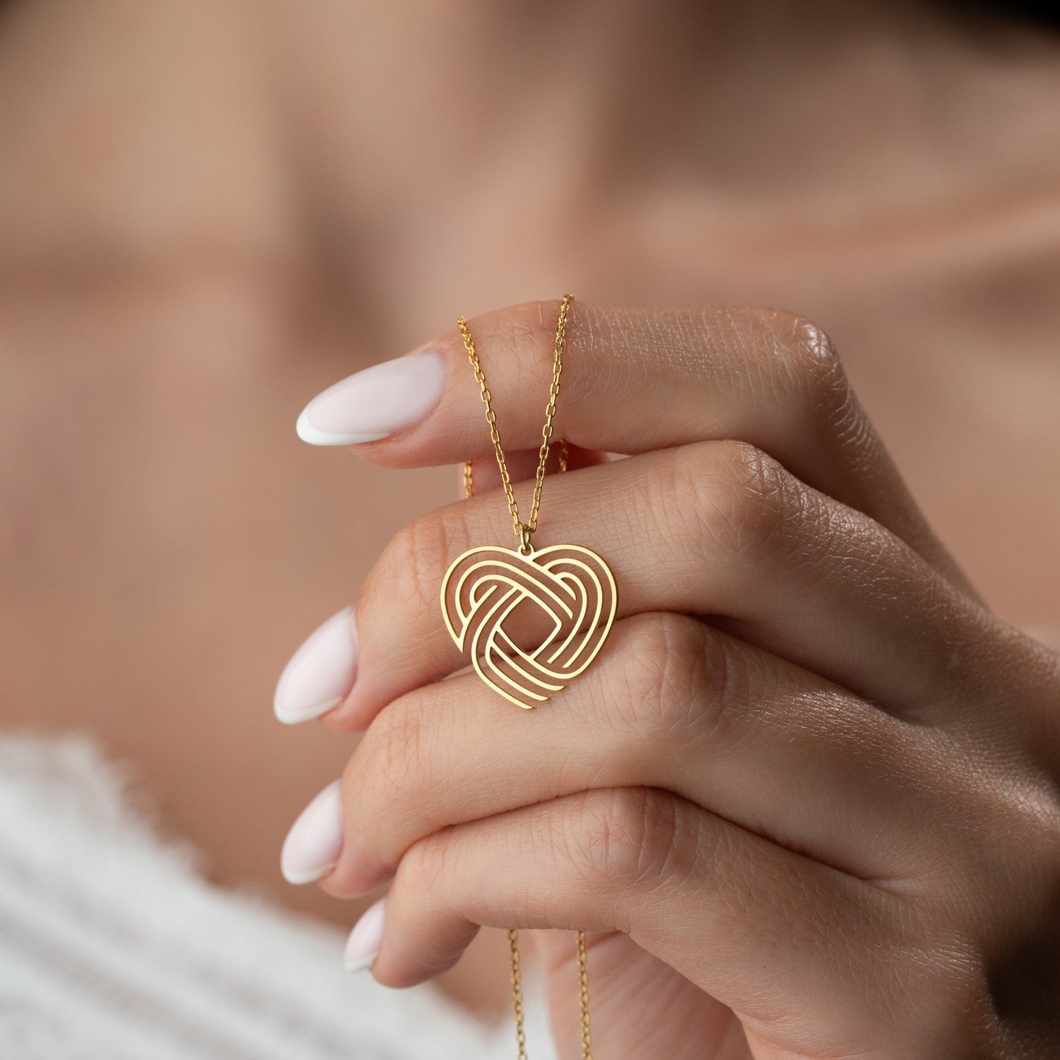 Geometric Interlocking Heart Necklace | Symbol of Eternal Love