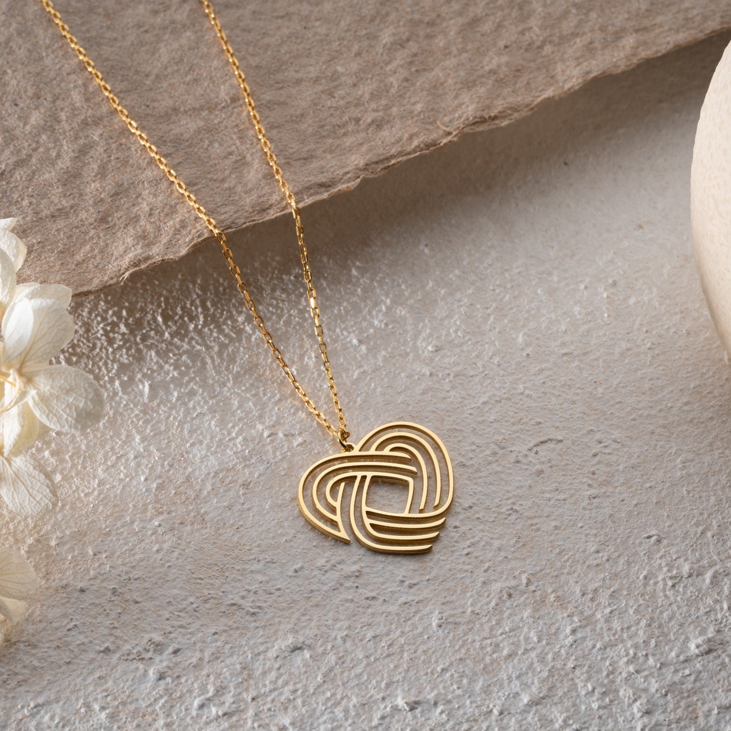 Geometric Interlocking Heart Necklace | Symbol of Eternal Love