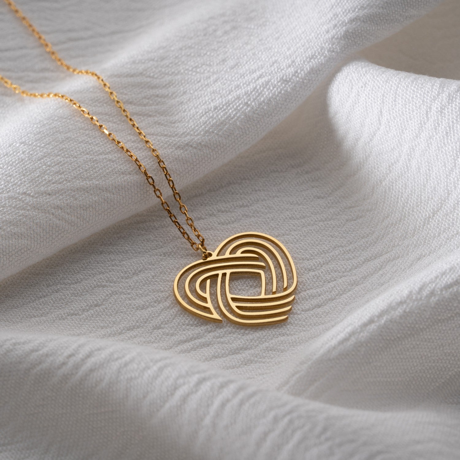 Geometric Interlocking Heart Necklace | Symbol of Eternal Love