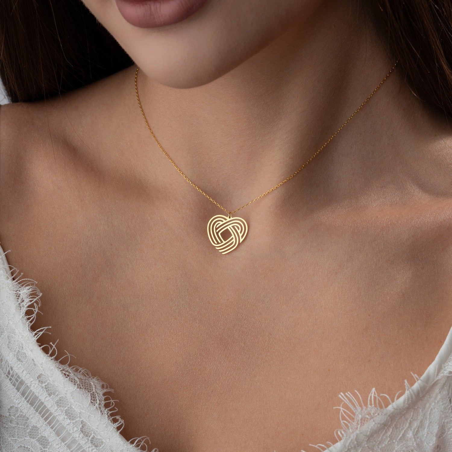 Geometric Interlocking Heart Necklace | Symbol of Eternal Love