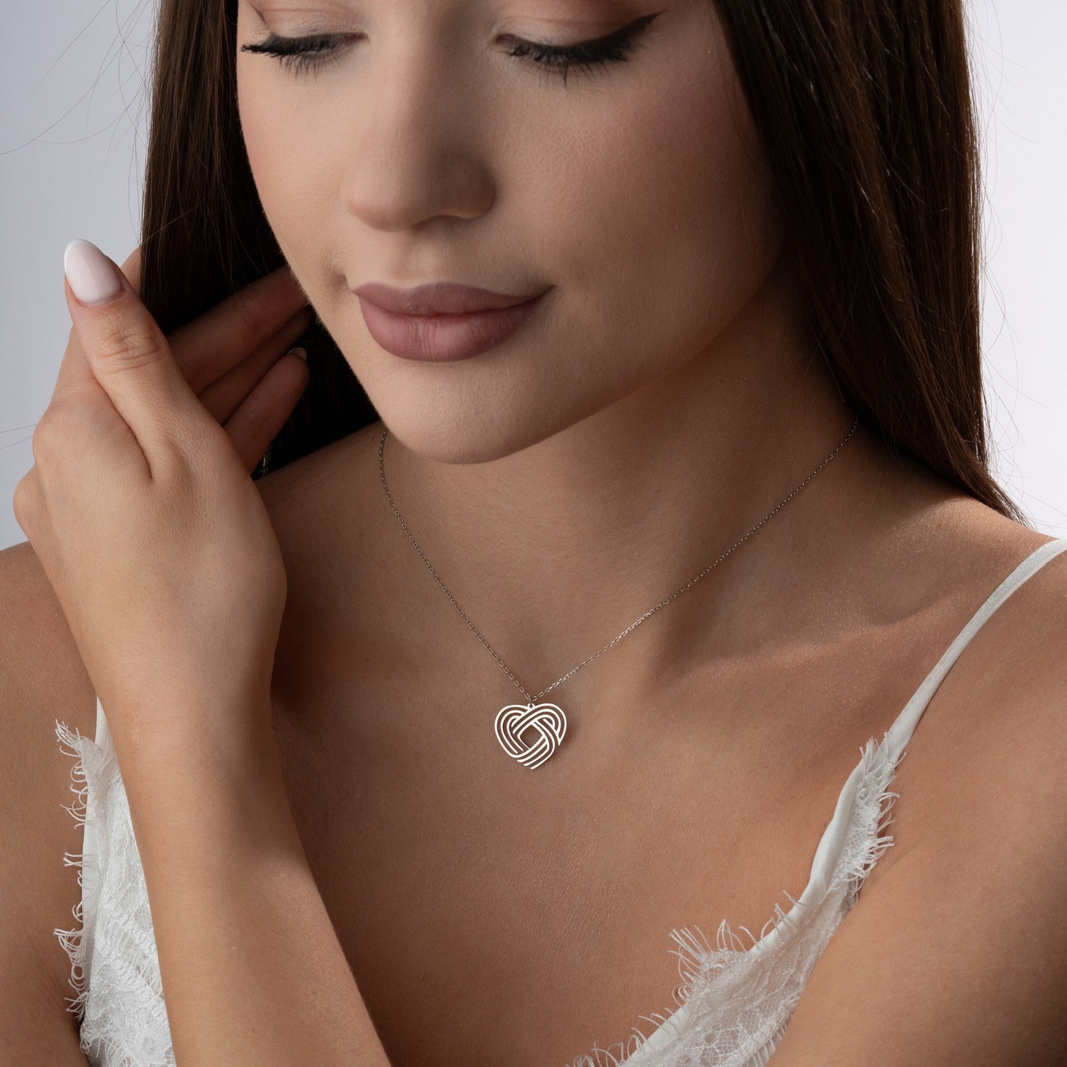 Geometric Interlocking Heart Necklace | Symbol of Eternal Love