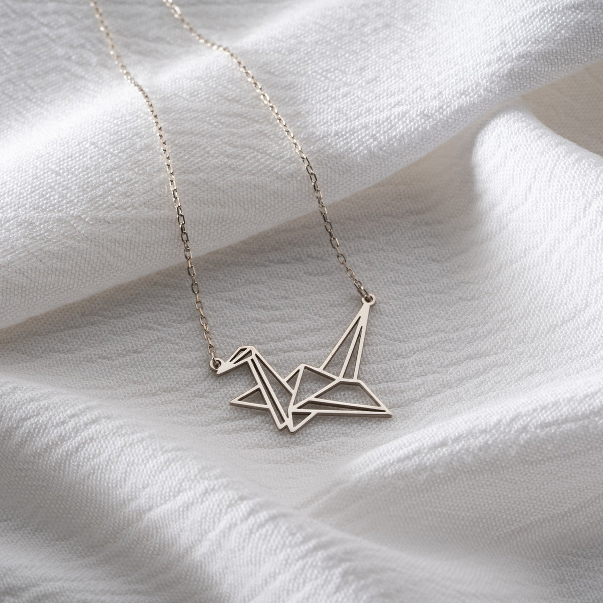Geometric Origami Crane Necklace | Symbol of Hope & Peace