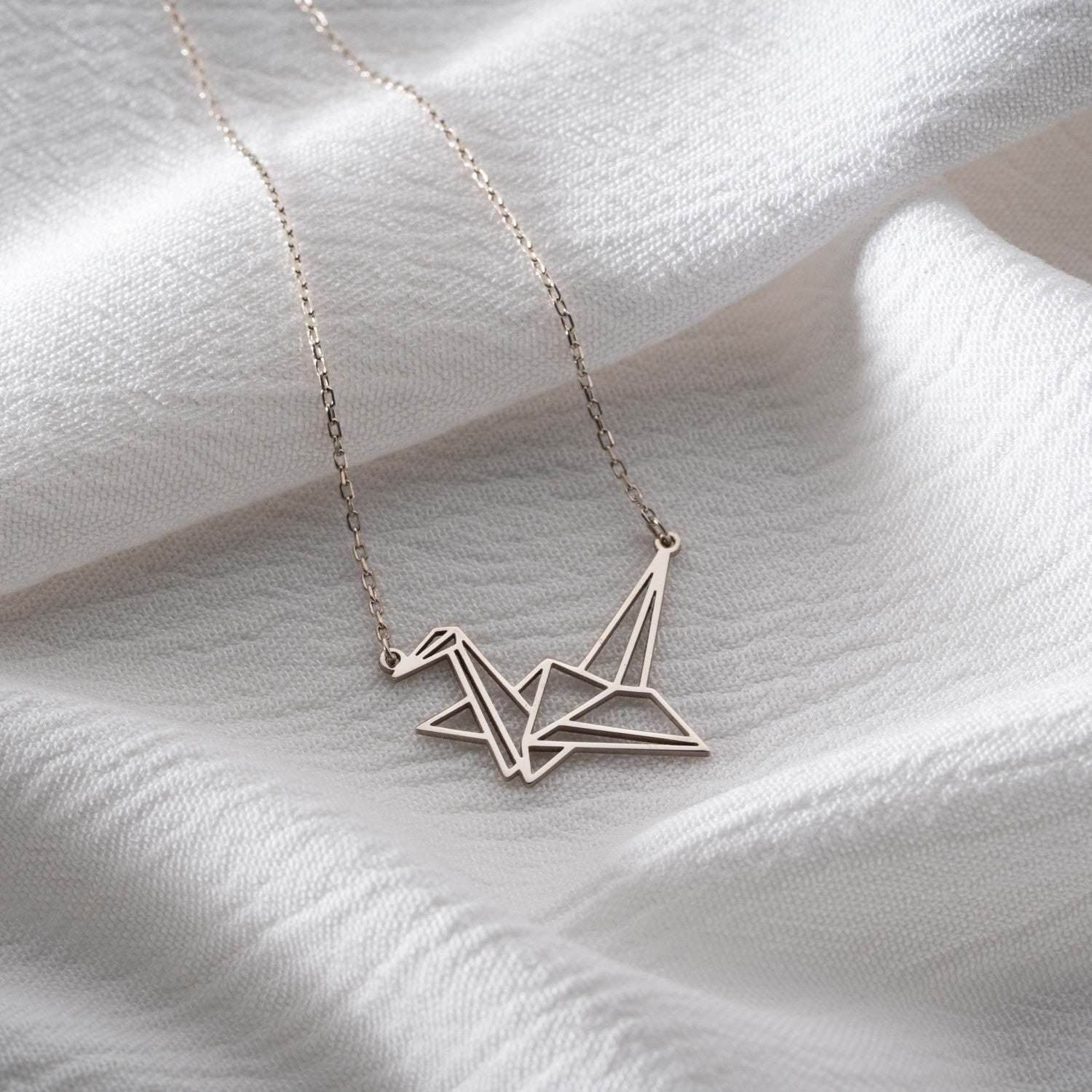 Geometric Origami Crane Necklace | Symbol of Hope & Peace