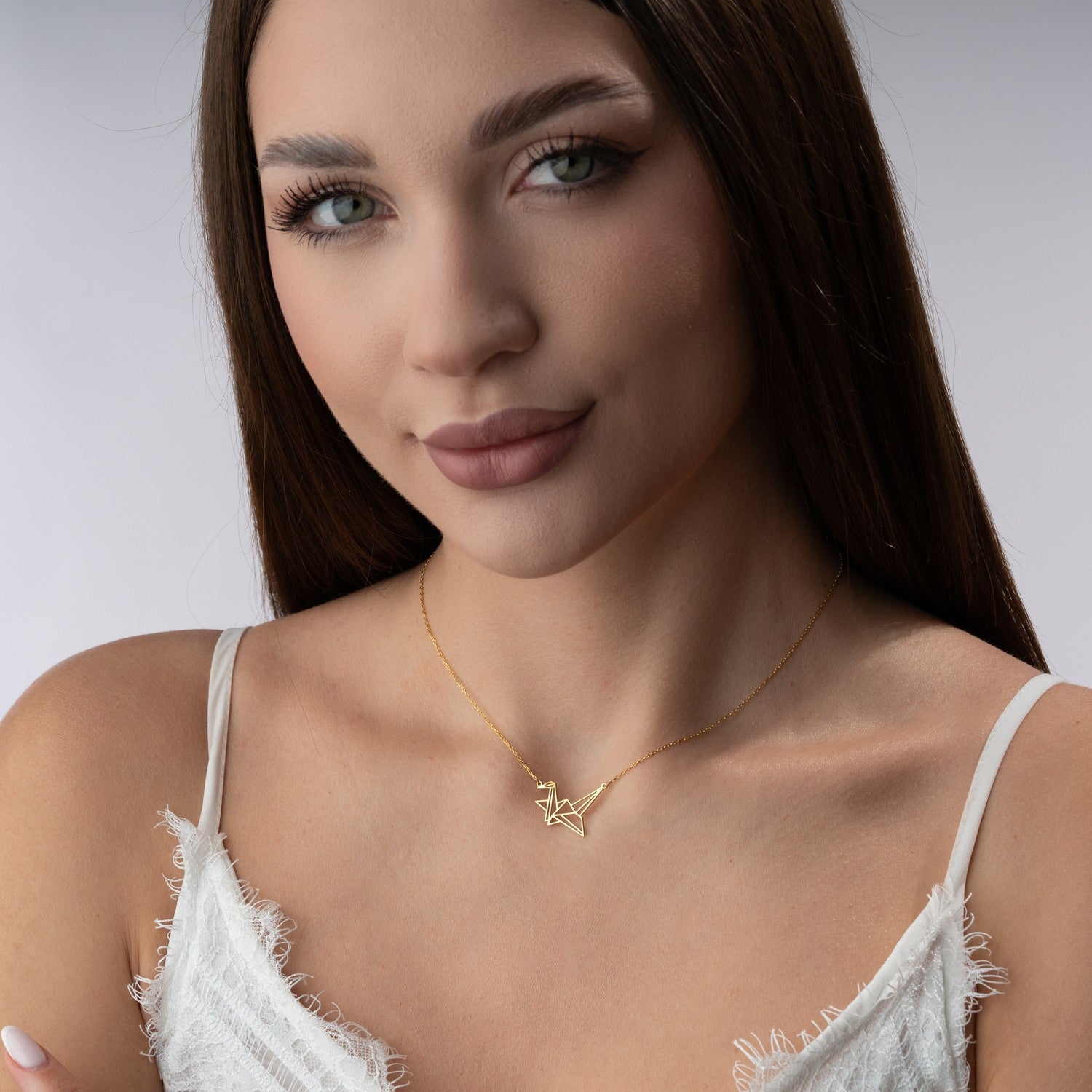 Geometric Origami Crane Necklace | Symbol of Hope & Peace