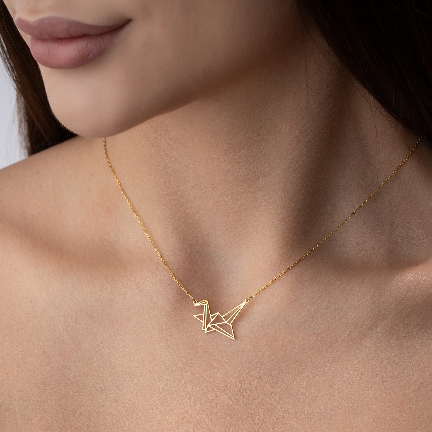 Geometric Origami Crane Necklace | Symbol of Hope & Peace