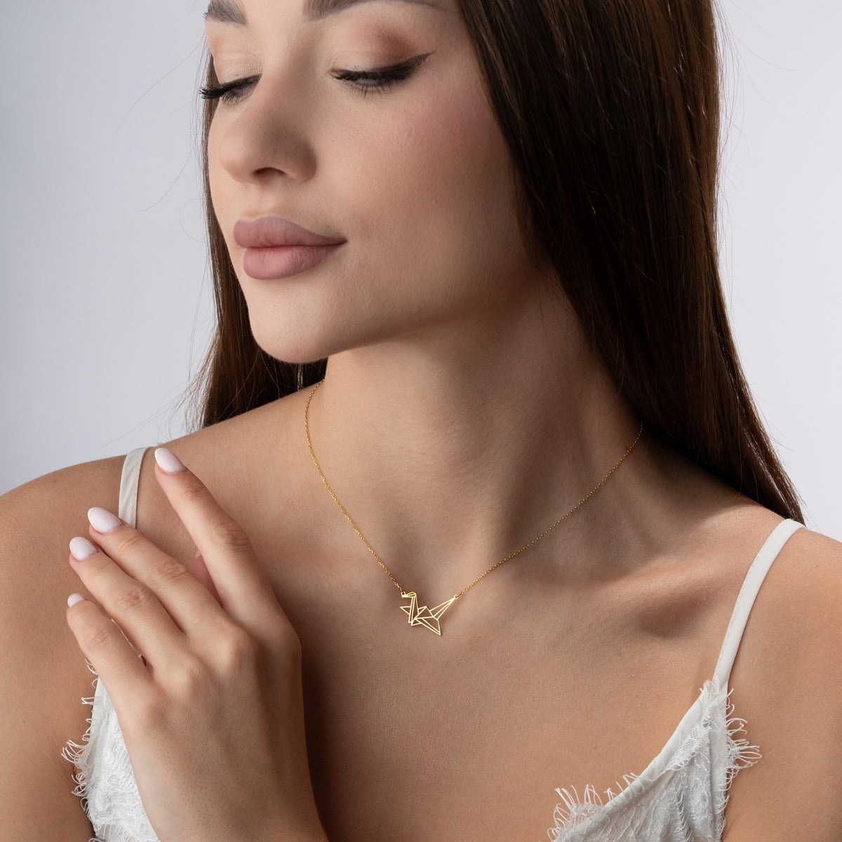 Geometric Origami Crane Necklace | Symbol of Hope & Peace