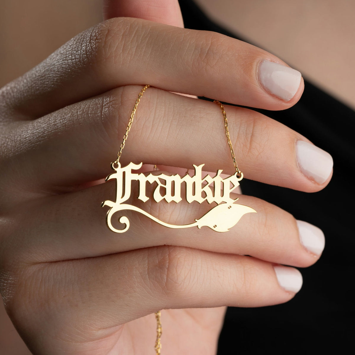 Personalised Ghost Bat Witch Pumpkin Name Necklace