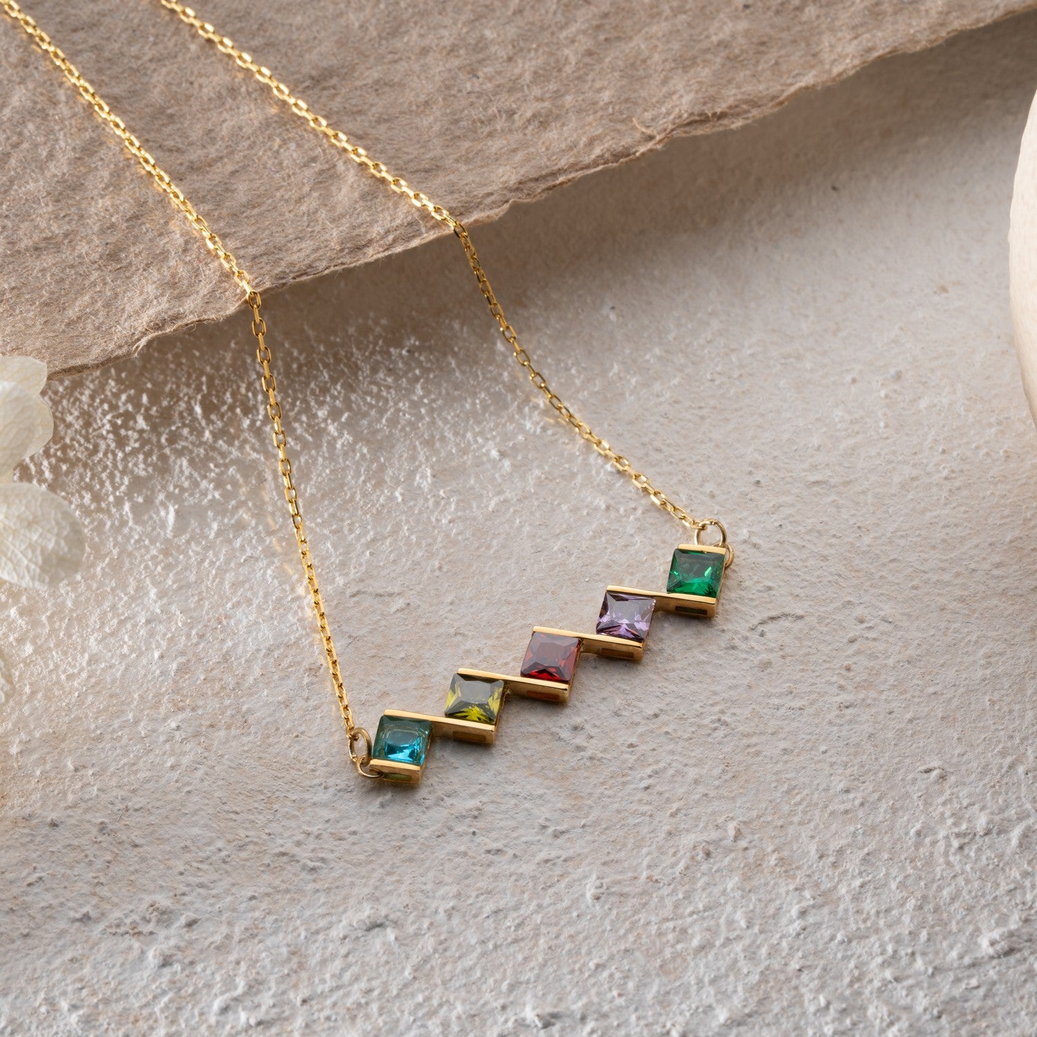 "Side by Side" Family Birthstone Necklace