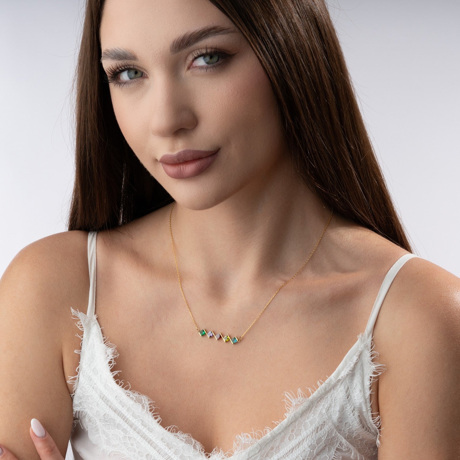 "Side by Side" Family Birthstone Necklace