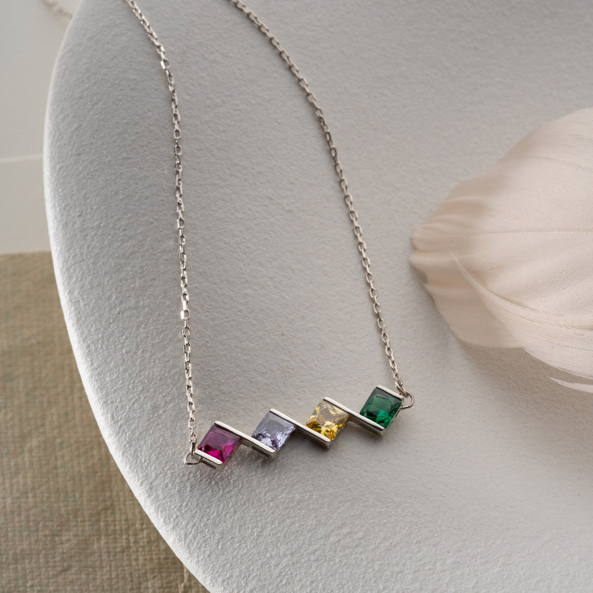 "Side by Side" Family Birthstone Necklace