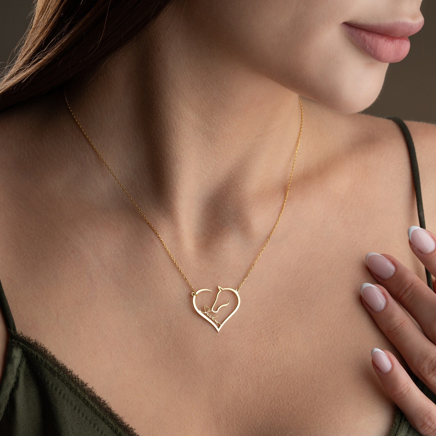 Personalised Horse Heart Necklace | Gift for Horse Lover