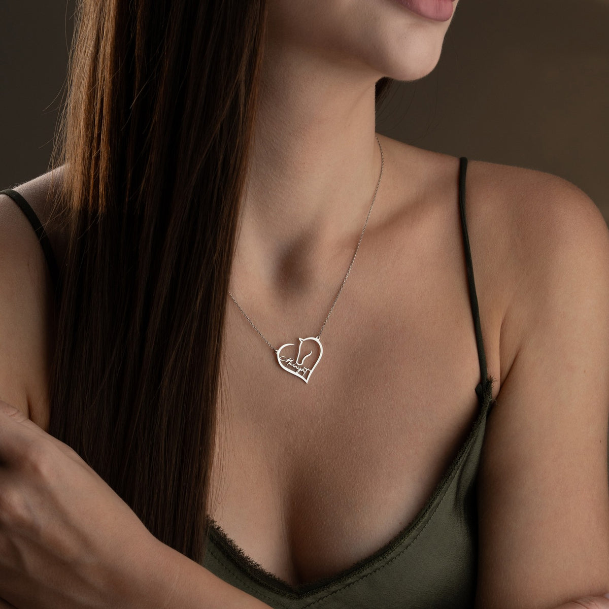 Personalised Horse Heart Necklace | Gift for Horse Lover