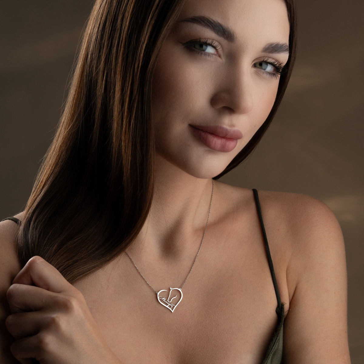 Personalised Horse Heart Necklace | Gift for Horse Lover