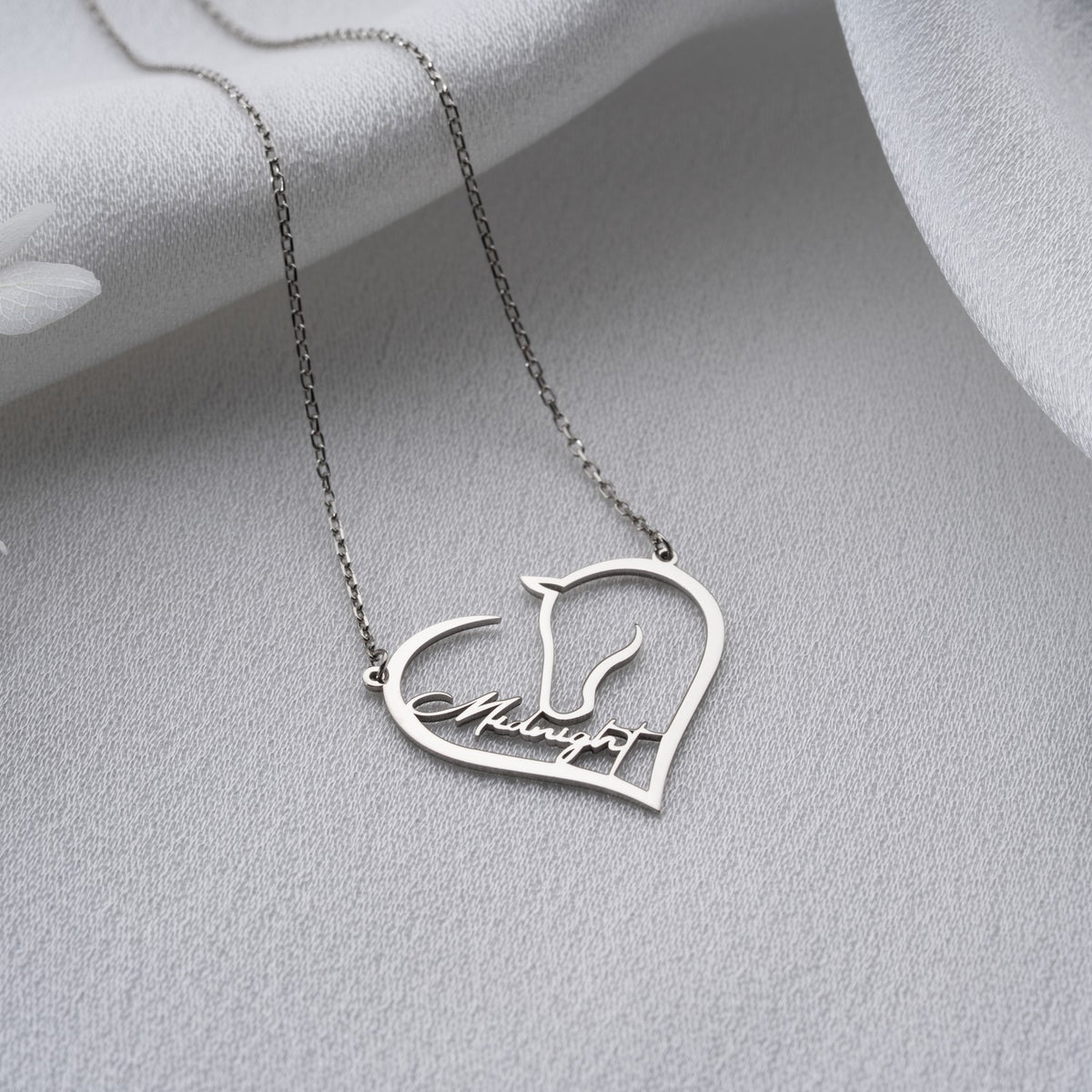 Personalised Horse Heart Necklace | Gift for Horse Lover