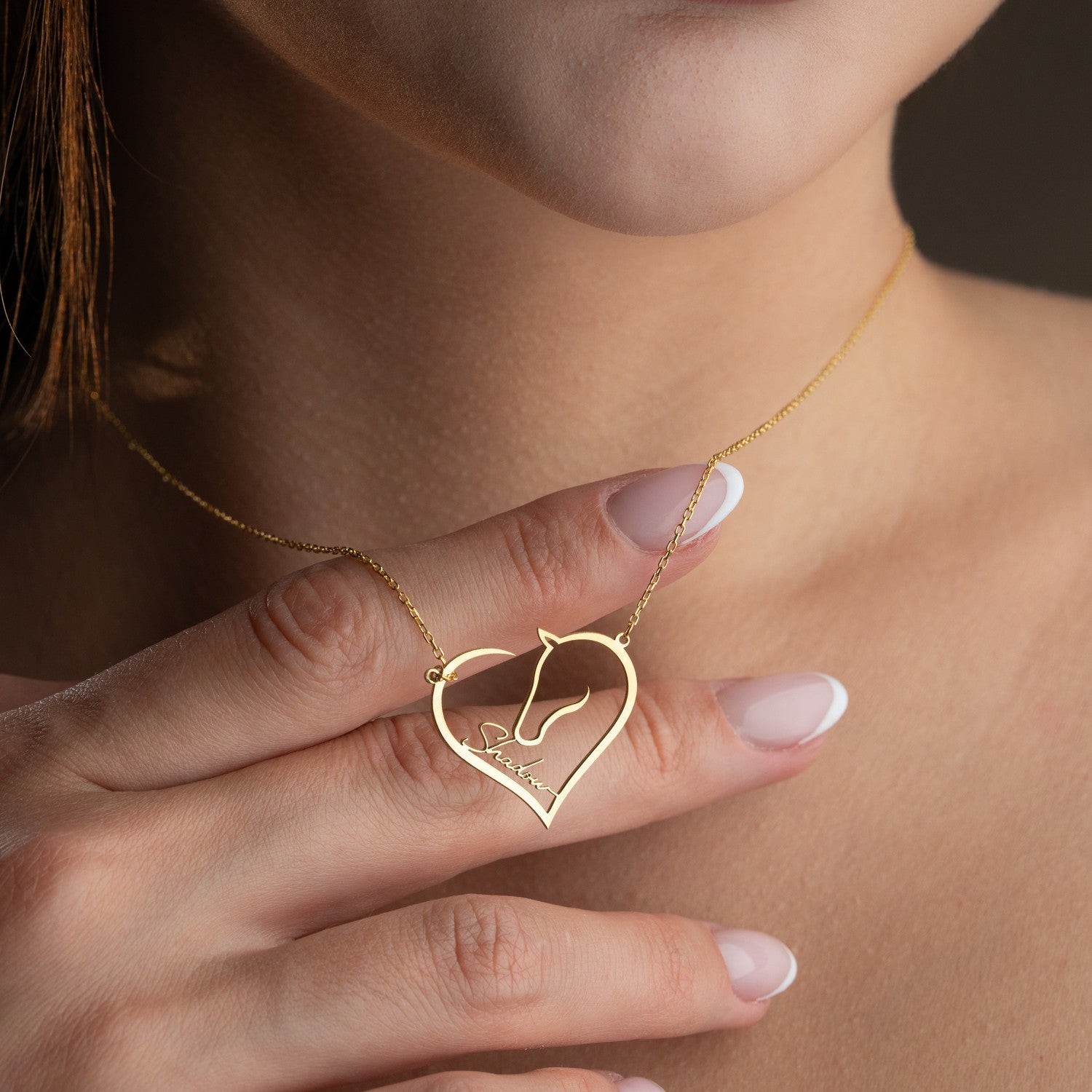 Personalised Horse Heart Necklace | Gift for Horse Lover