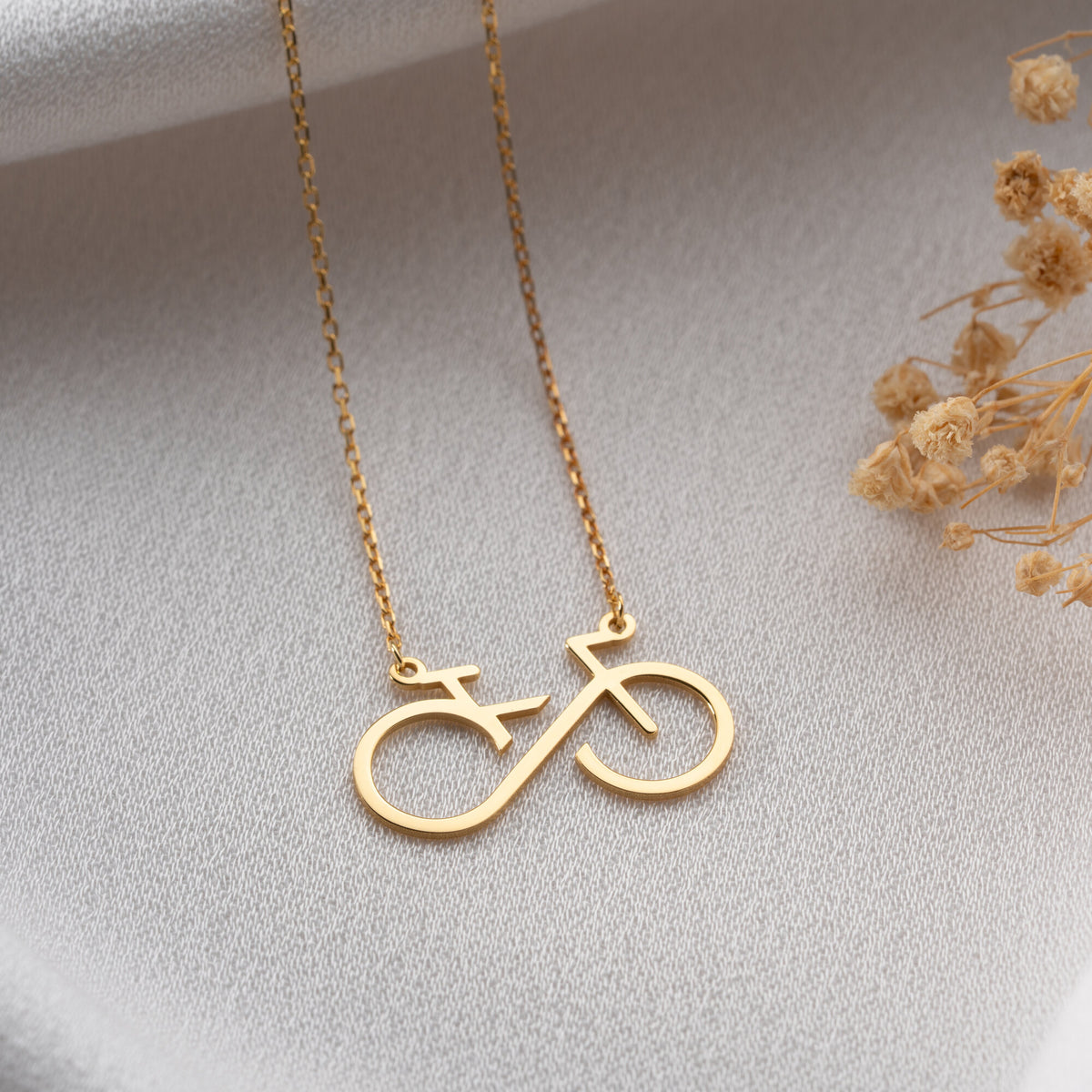 Infinity Bike Necklace