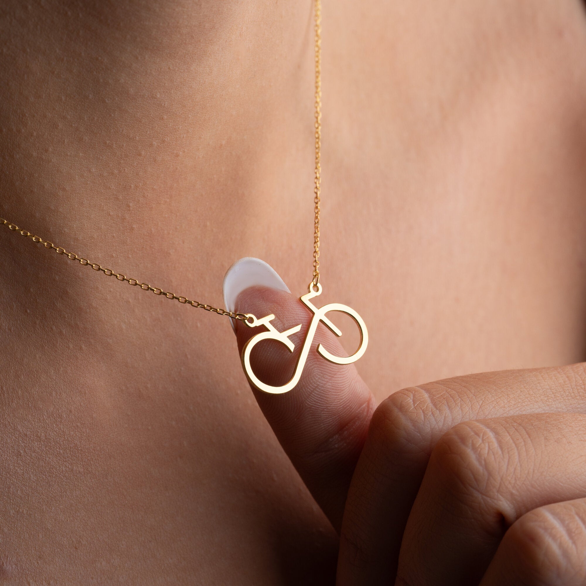 Infinity Bike Necklace