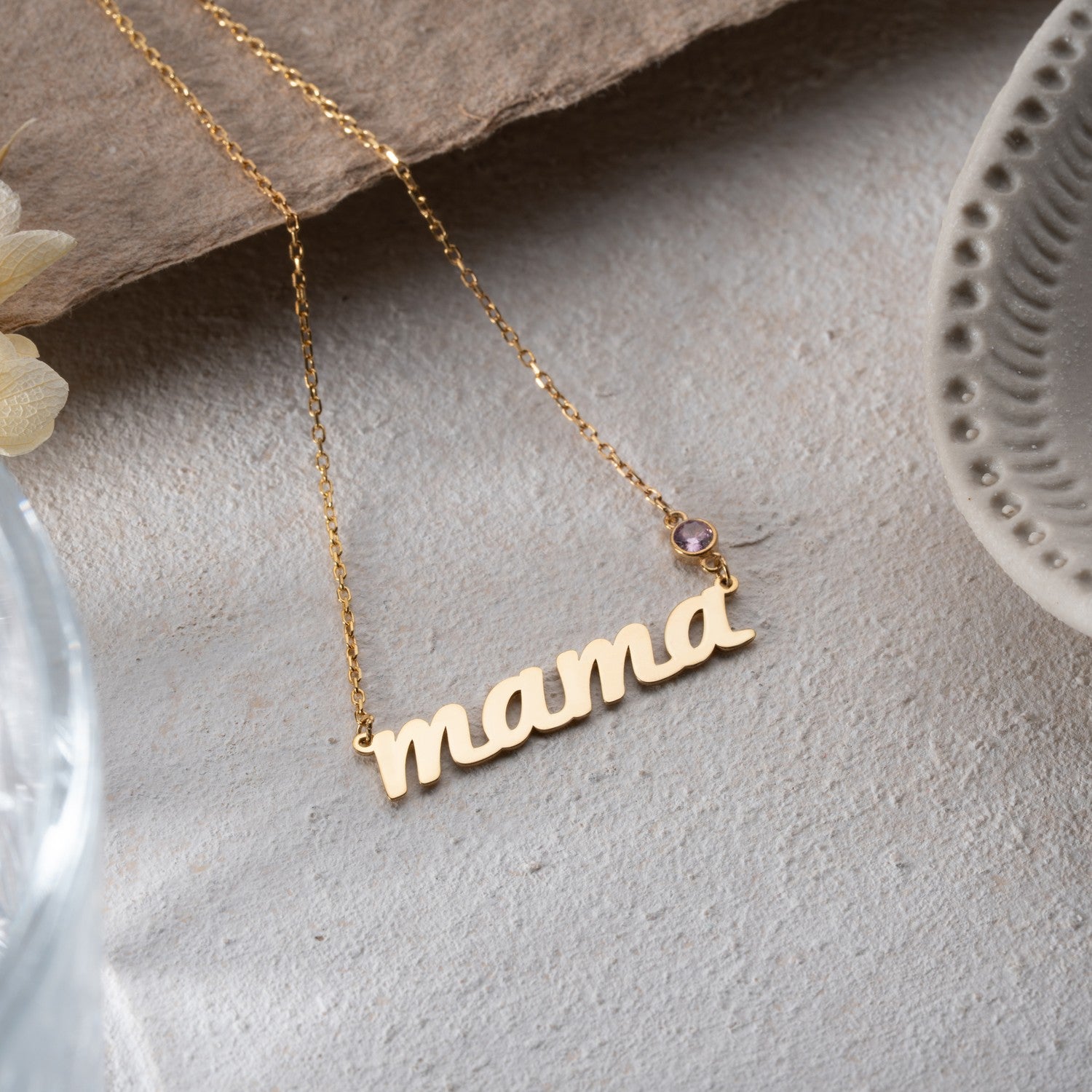 Mama Necklace with Birthstone | New Mum Gift