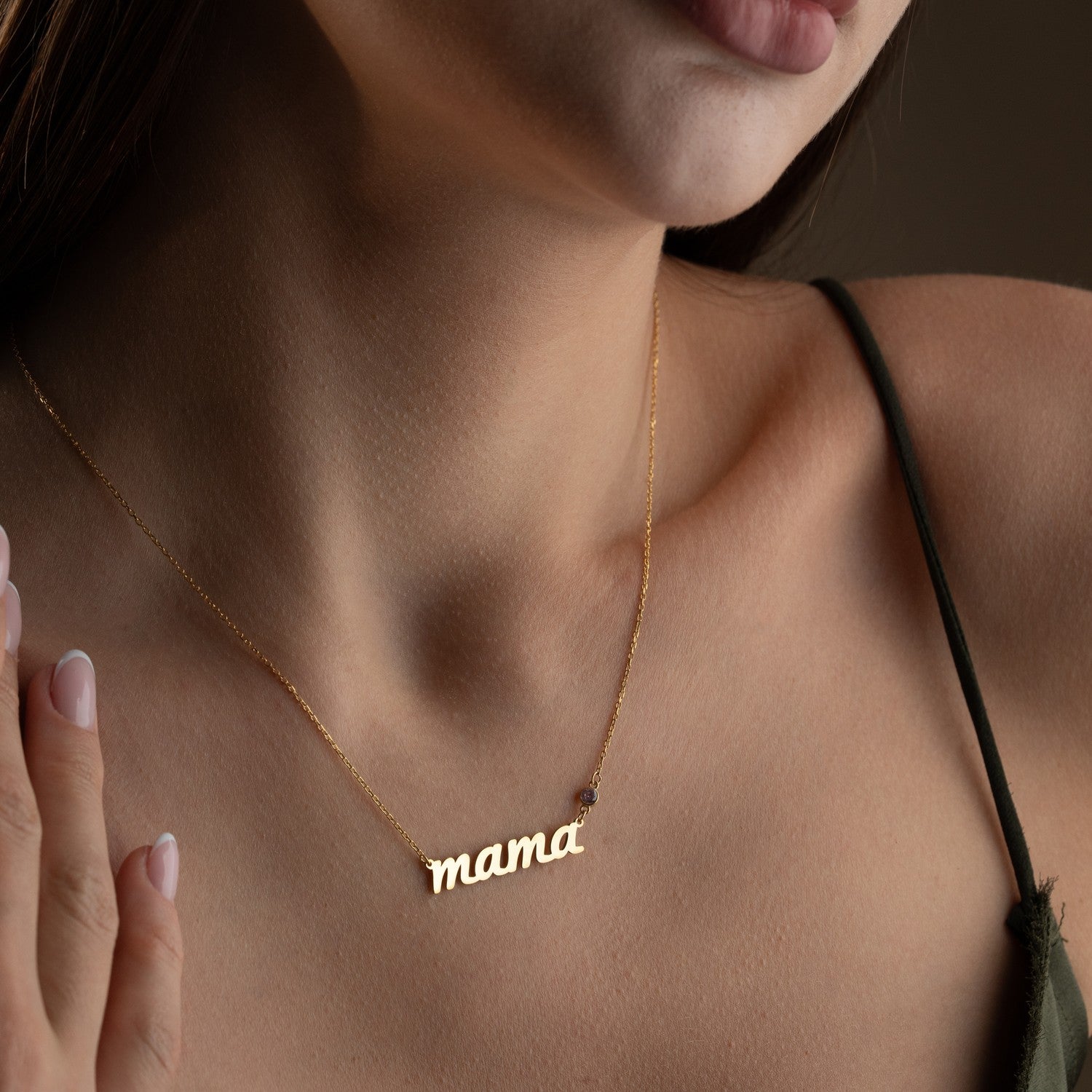 Mama Necklace with Birthstone | New Mum Gift
