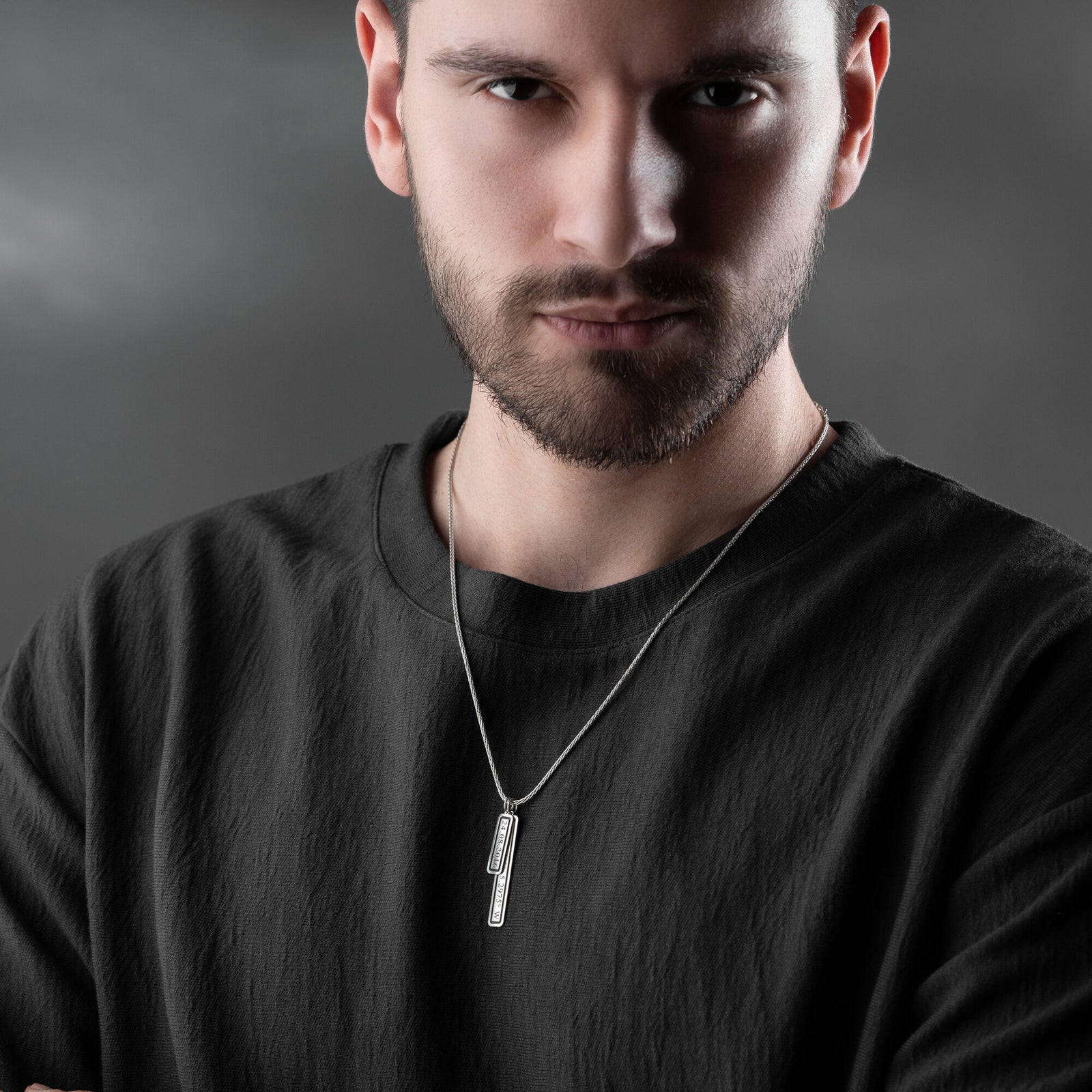 Coordinates and Date Necklace For Men