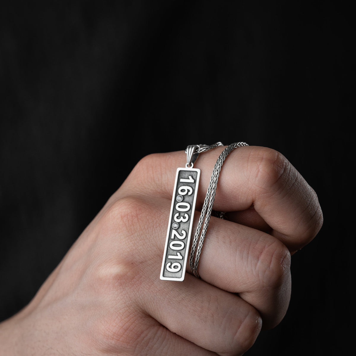 Special Date Necklace For Men With Birthstone